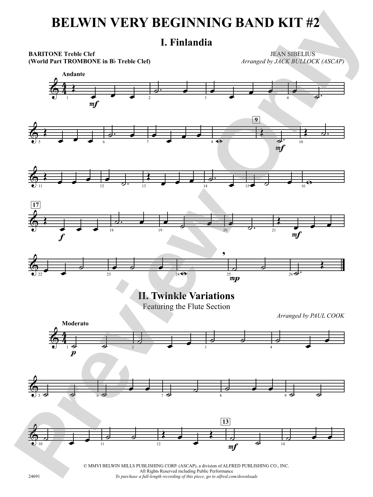 Belwin Very Beginning Band Kit #2: Baritone T.C.
