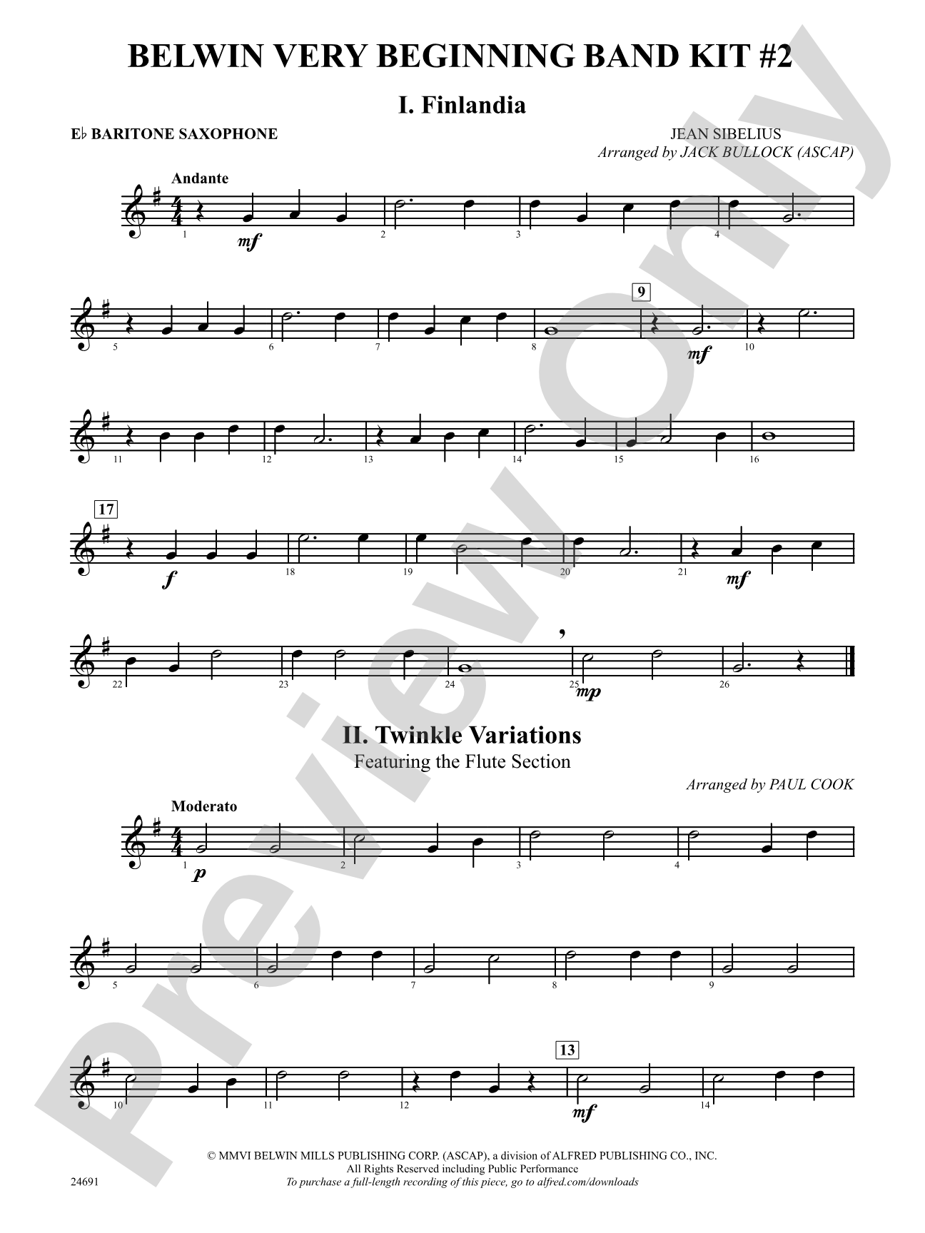 Belwin Very Beginning Band Kit #2: E-flat Baritone Saxophone