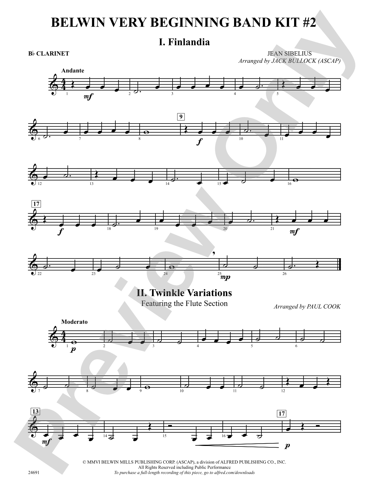Belwin Very Beginning Band Kit #2: 1st B-flat Clarinet