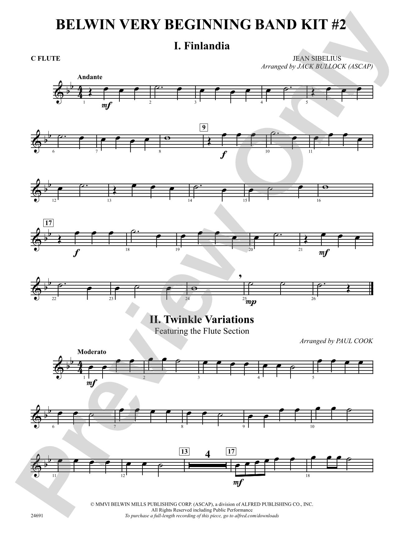 Belwin Very Beginning Band Kit #2: Flute