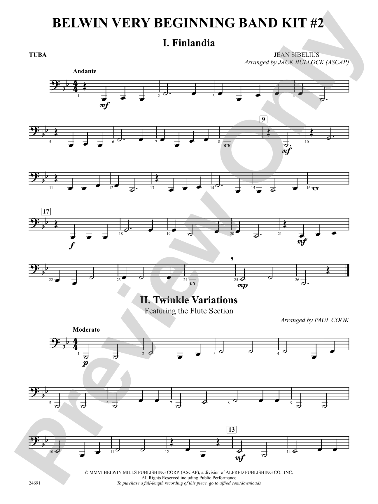 Belwin Very Beginning Band Kit #2: Tuba
