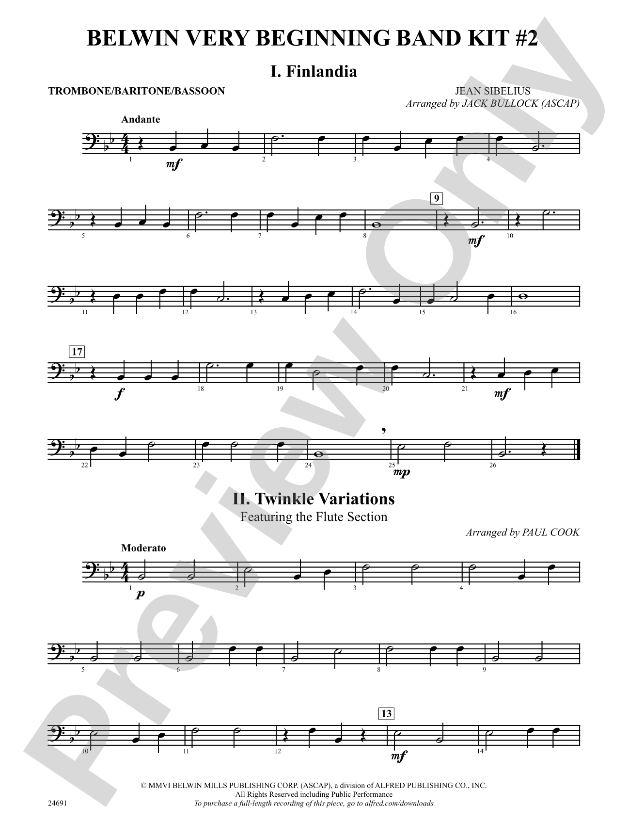 Belwin Very Beginning Band Kit #2: 1st Trombone