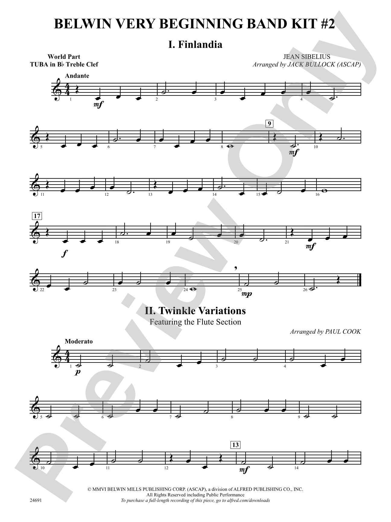 Belwin Very Beginning Band Kit #2: (wp) B-flat Tuba T.C.
