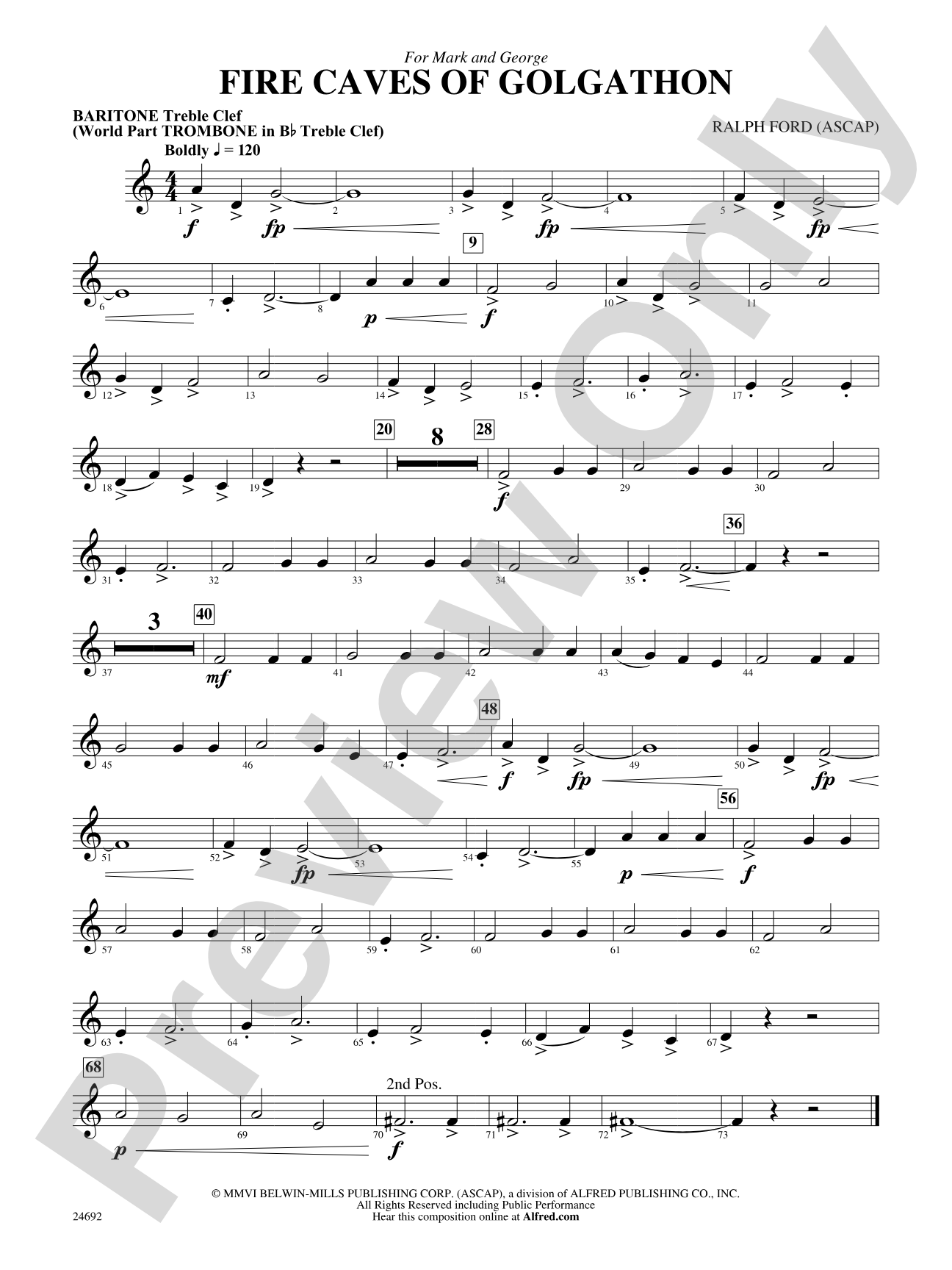 Fire Caves of Golgathon: Baritone T.C.