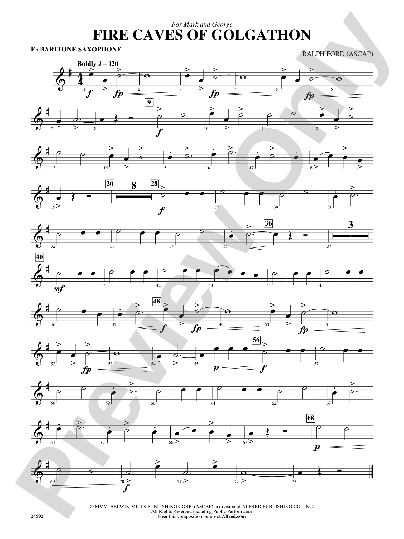 Fire Caves of Golgathon: E-flat Baritone Saxophone