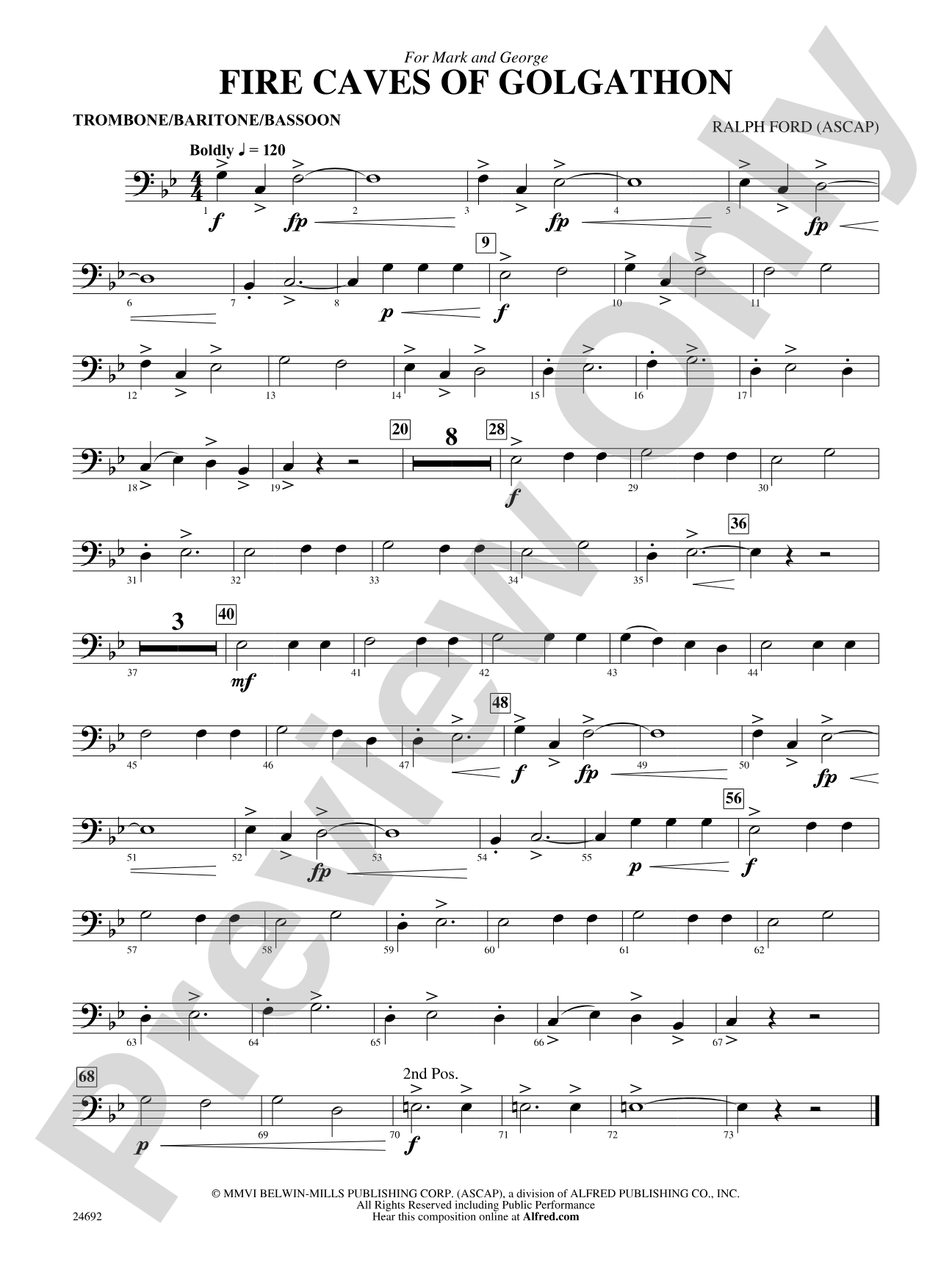 Fire Caves of Golgathon: 1st Trombone
