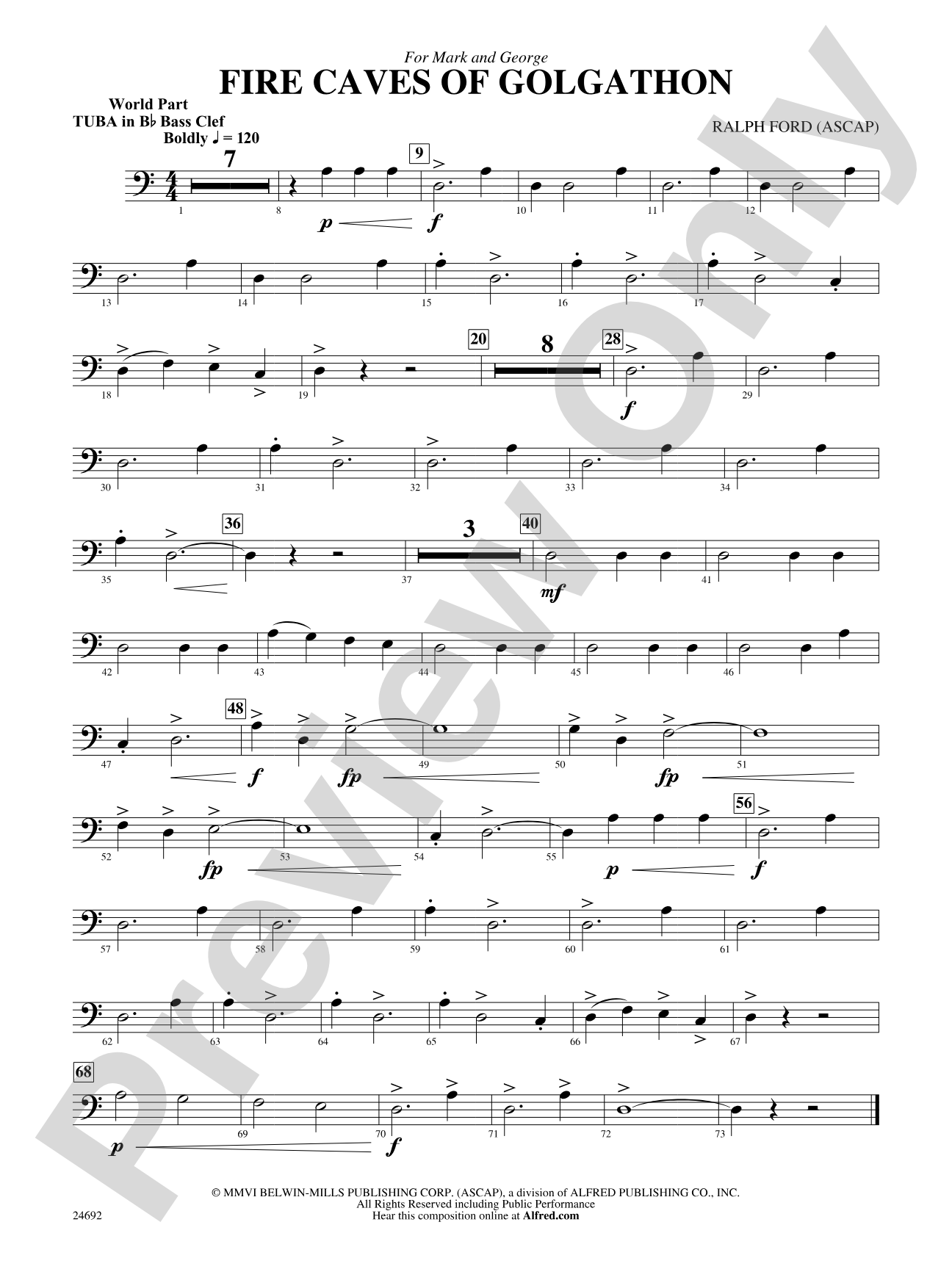 Fire Caves of Golgathon: (wp) B-flat Tuba B.C.