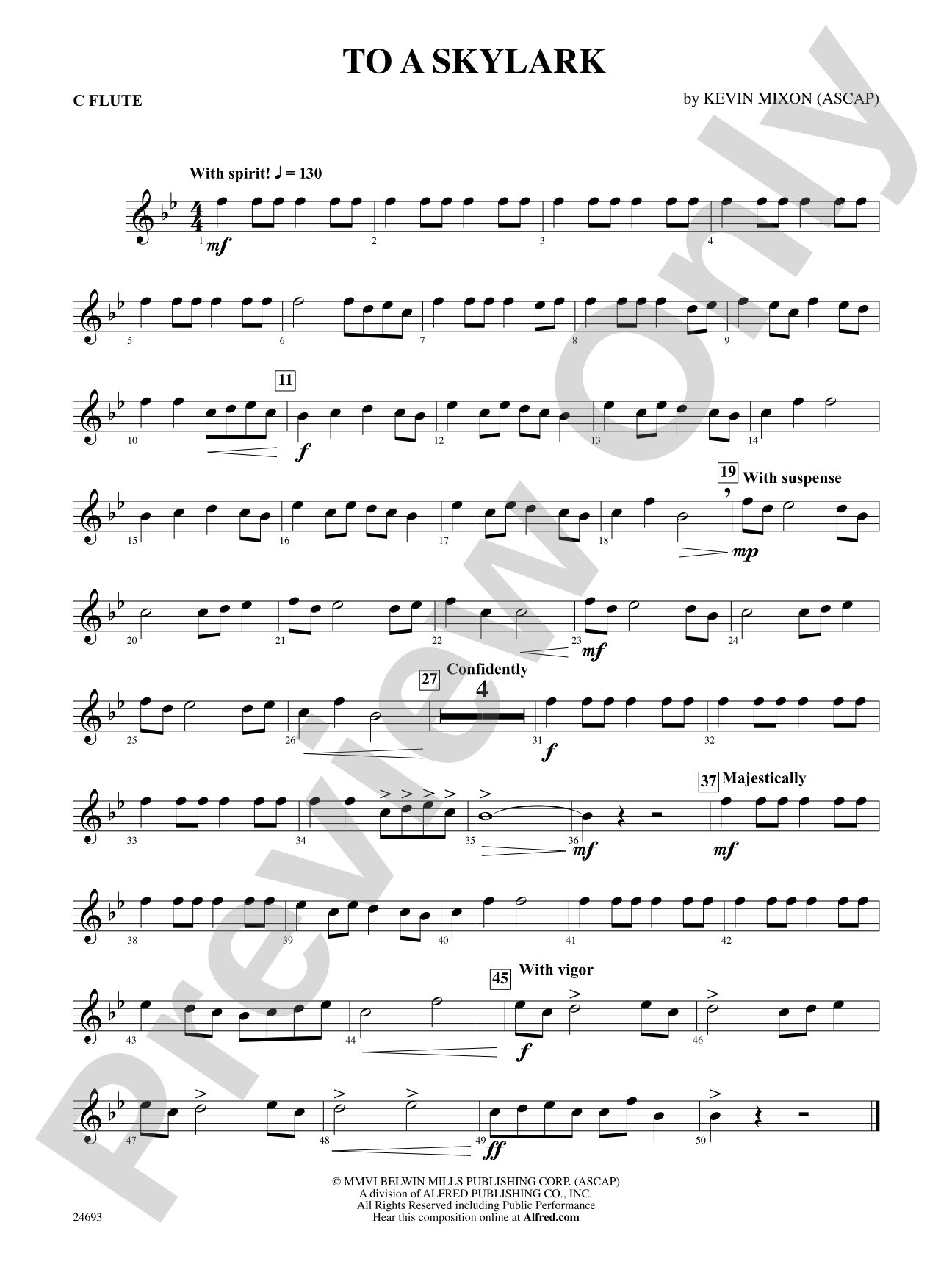 To a Skylark: Flute
