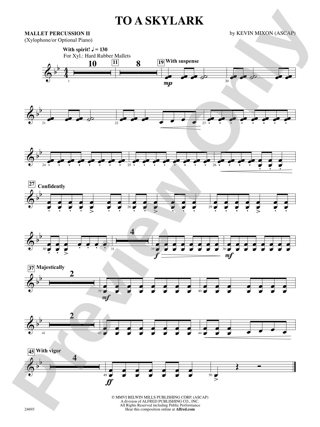 To a Skylark: 2nd Mallet Percussion