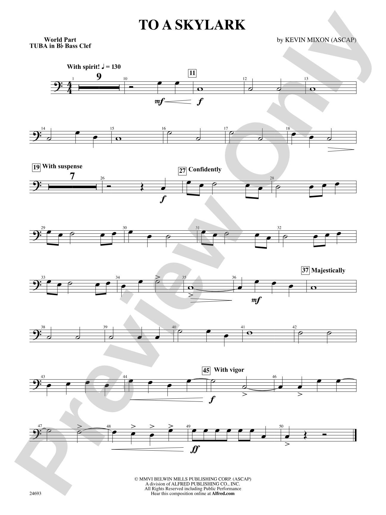 To a Skylark: (wp) B-flat Tuba B.C.