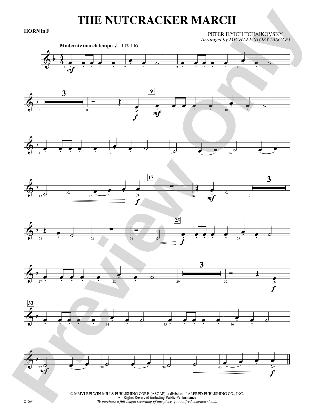 The Nutcracker March: 1st F Horn