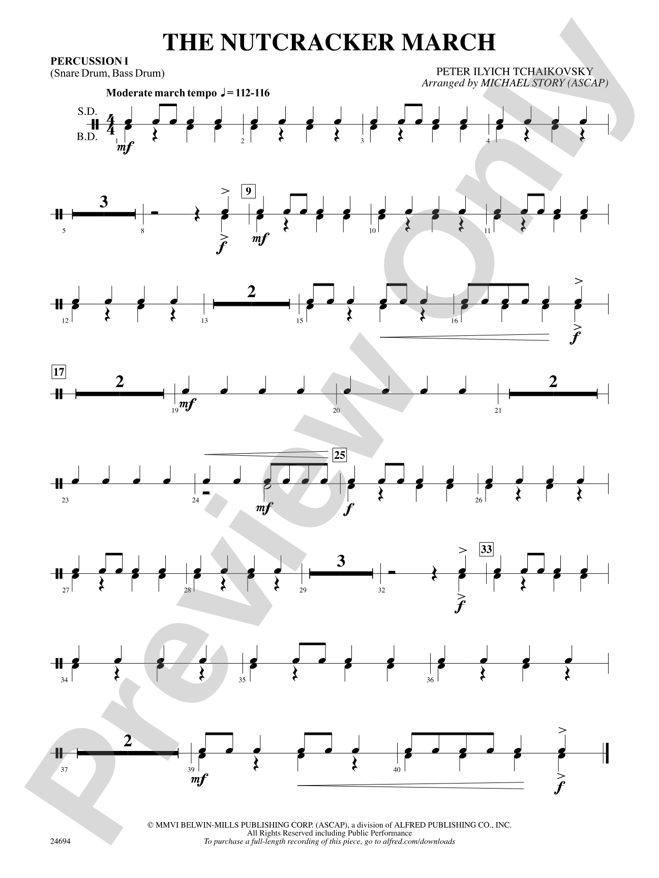 The Nutcracker March: 1st Percussion