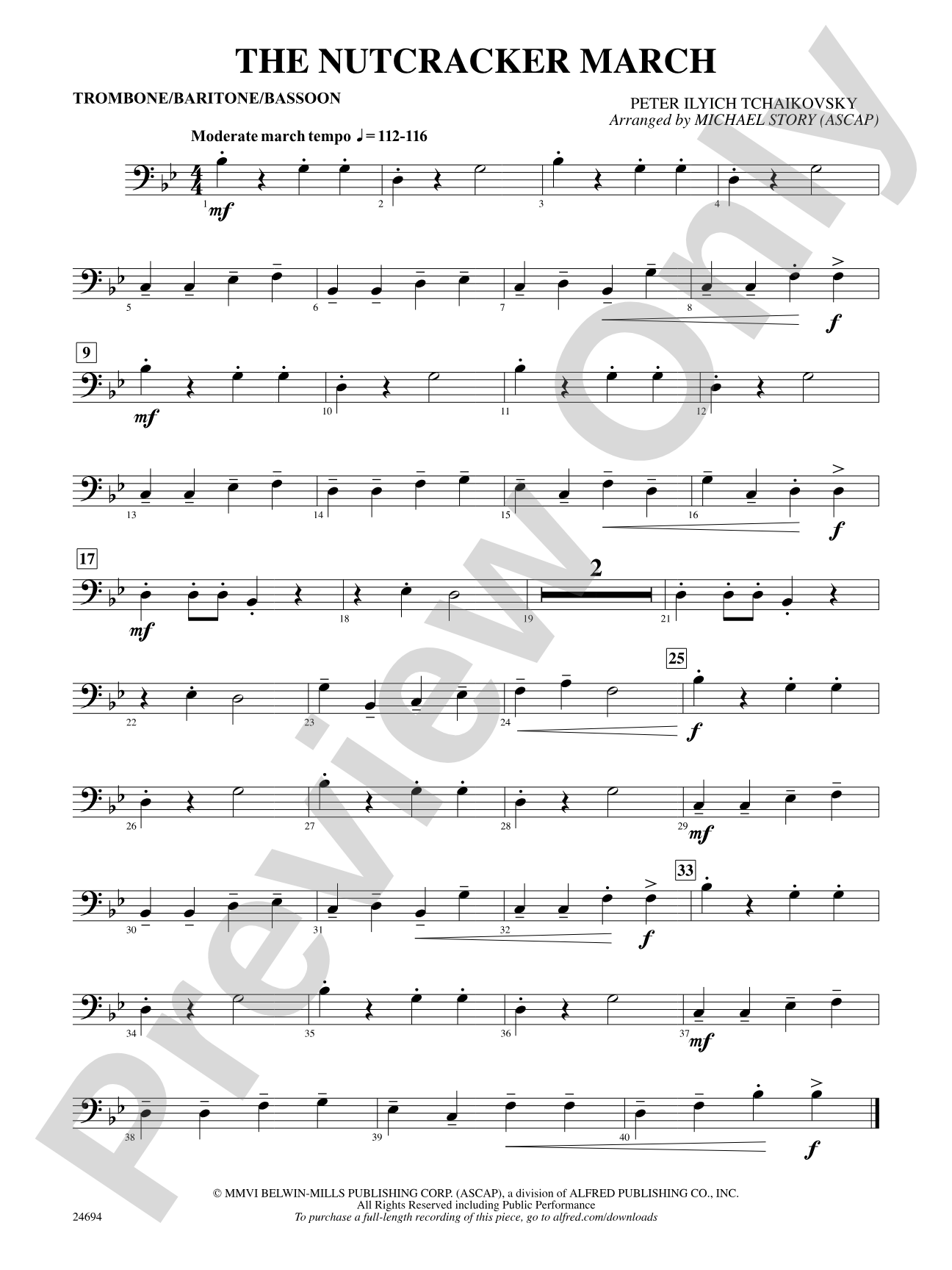 The Nutcracker March: 1st Trombone