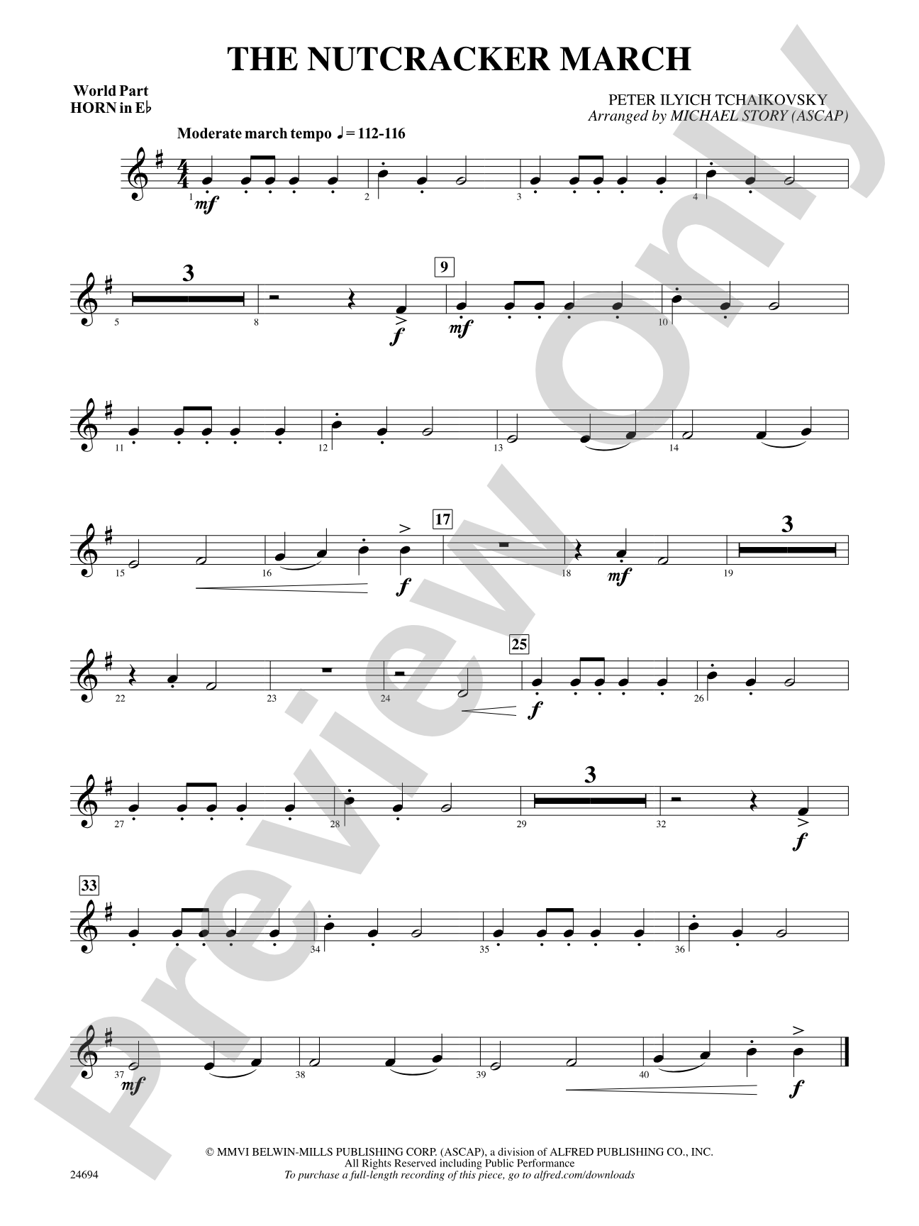 The Nutcracker March: (wp) 1st Horn in E-flat