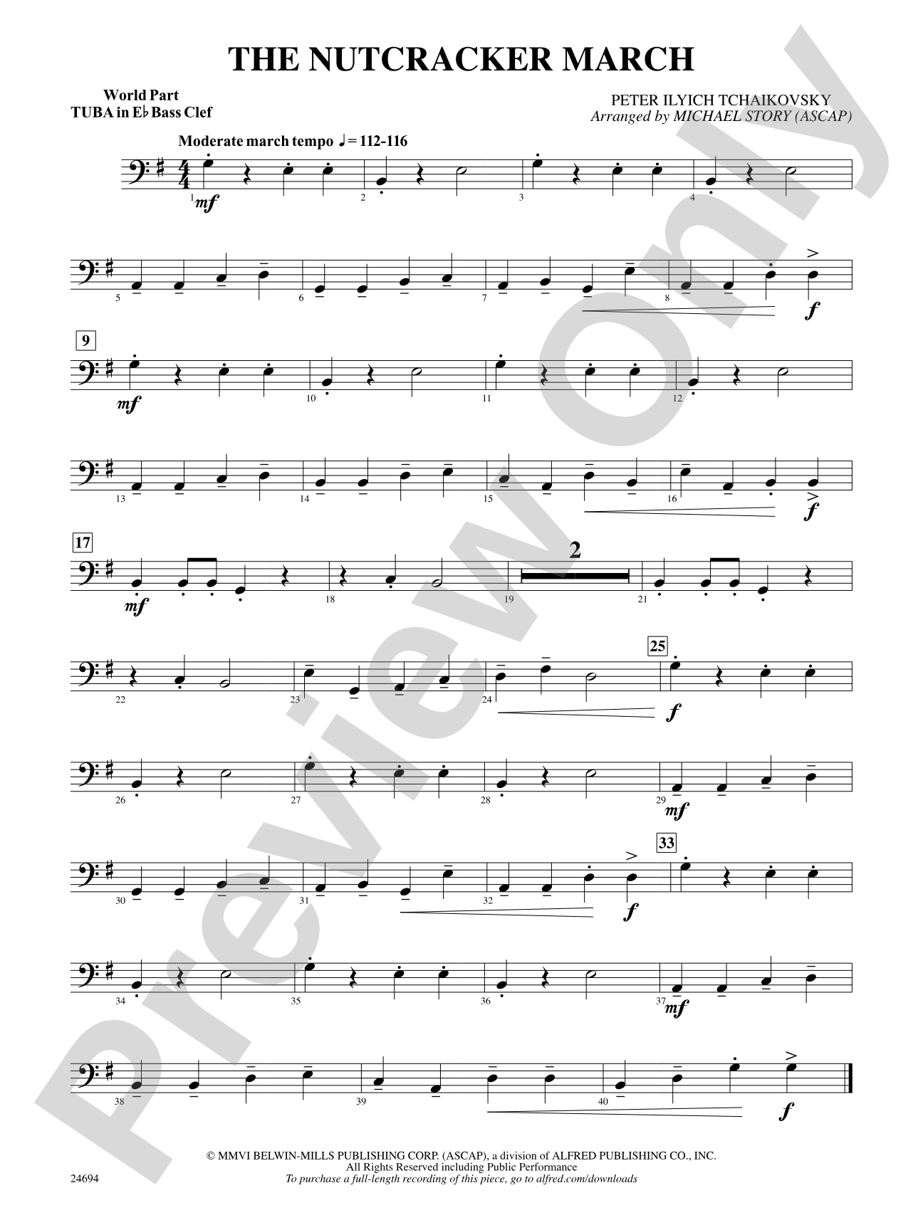 The Nutcracker March: (wp) E-flat Tuba B.C.