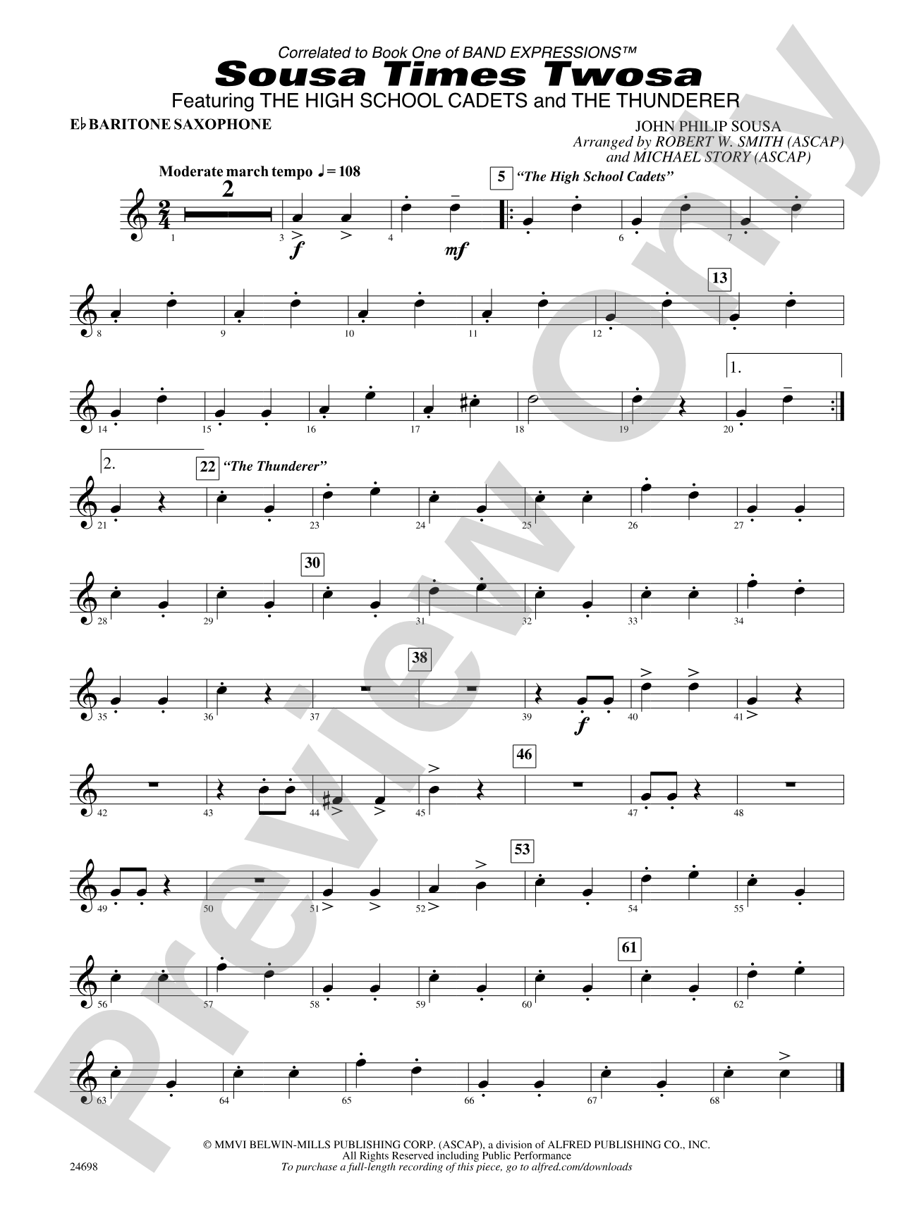 Sousa Times Twosa: E-flat Baritone Saxophone