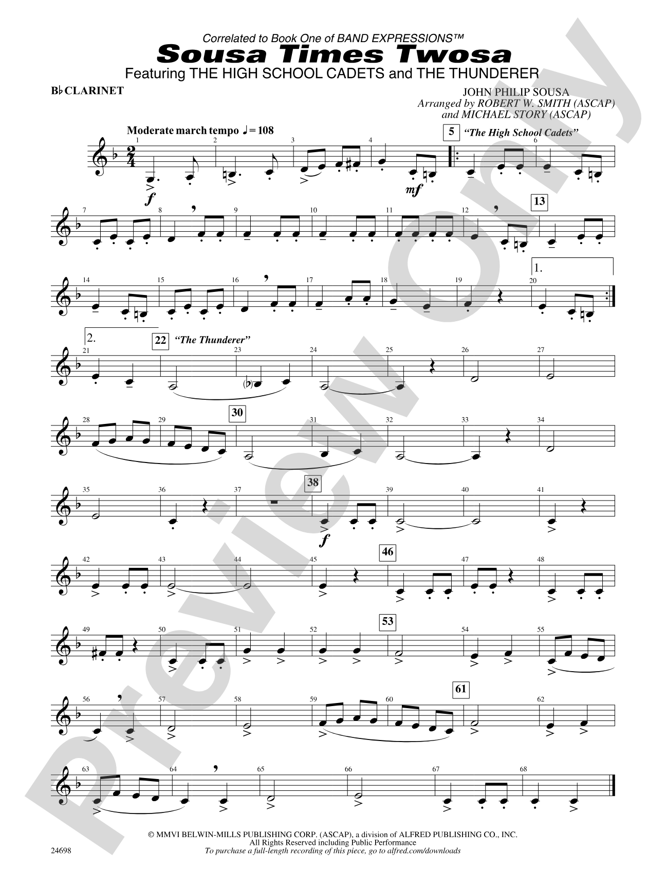 Sousa Times Twosa: 1st B-flat Clarinet