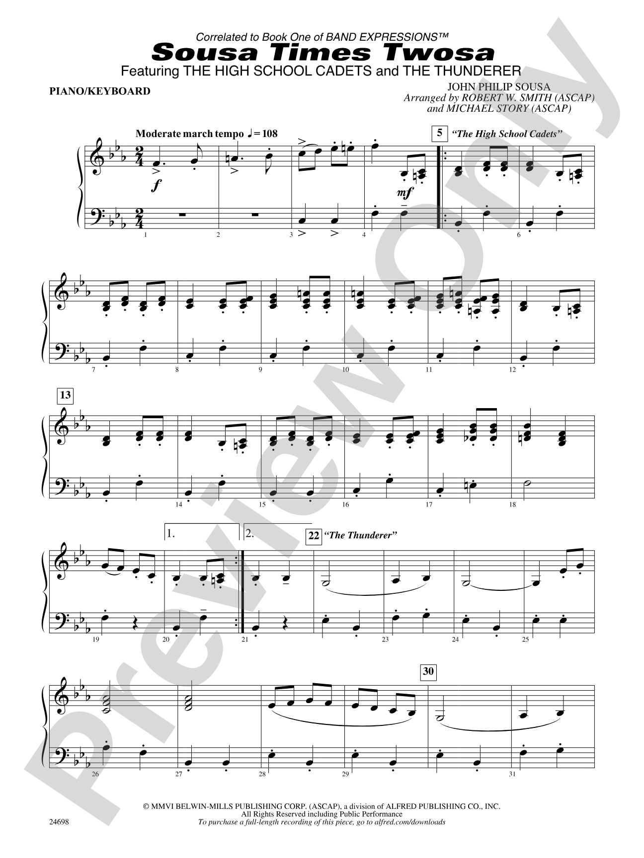 Sousa Times Twosa: Piano Accompaniment