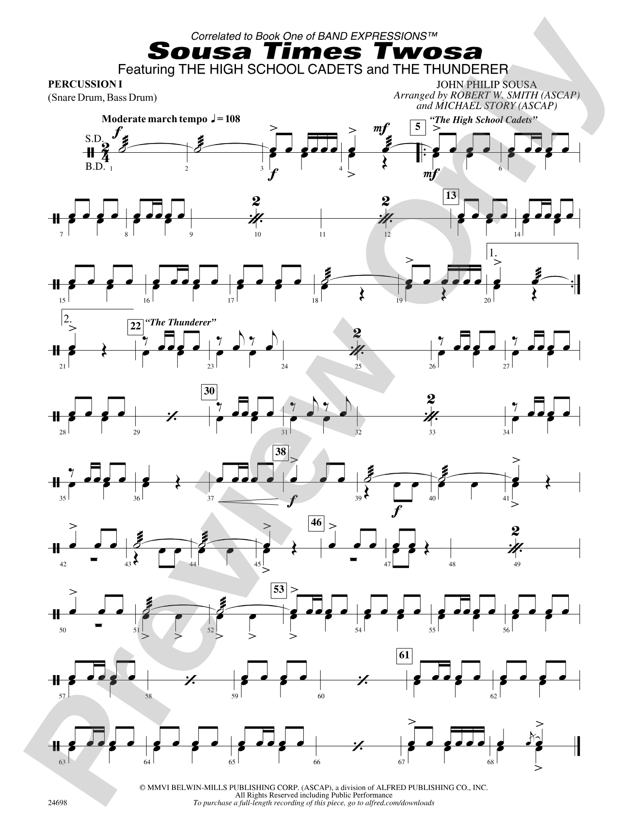 Sousa Times Twosa: 1st Percussion