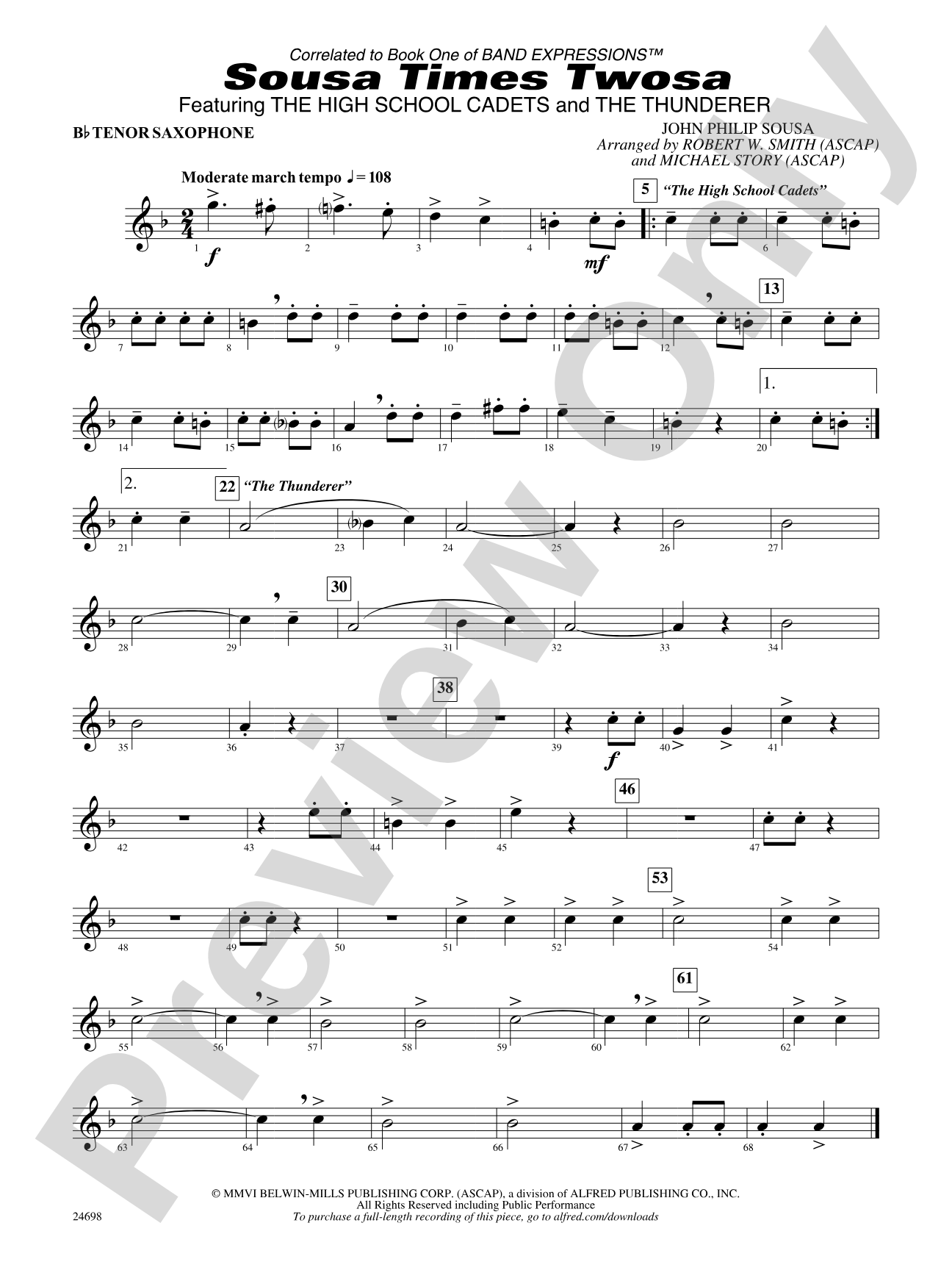 Sousa Times Twosa: B-flat Tenor Saxophone