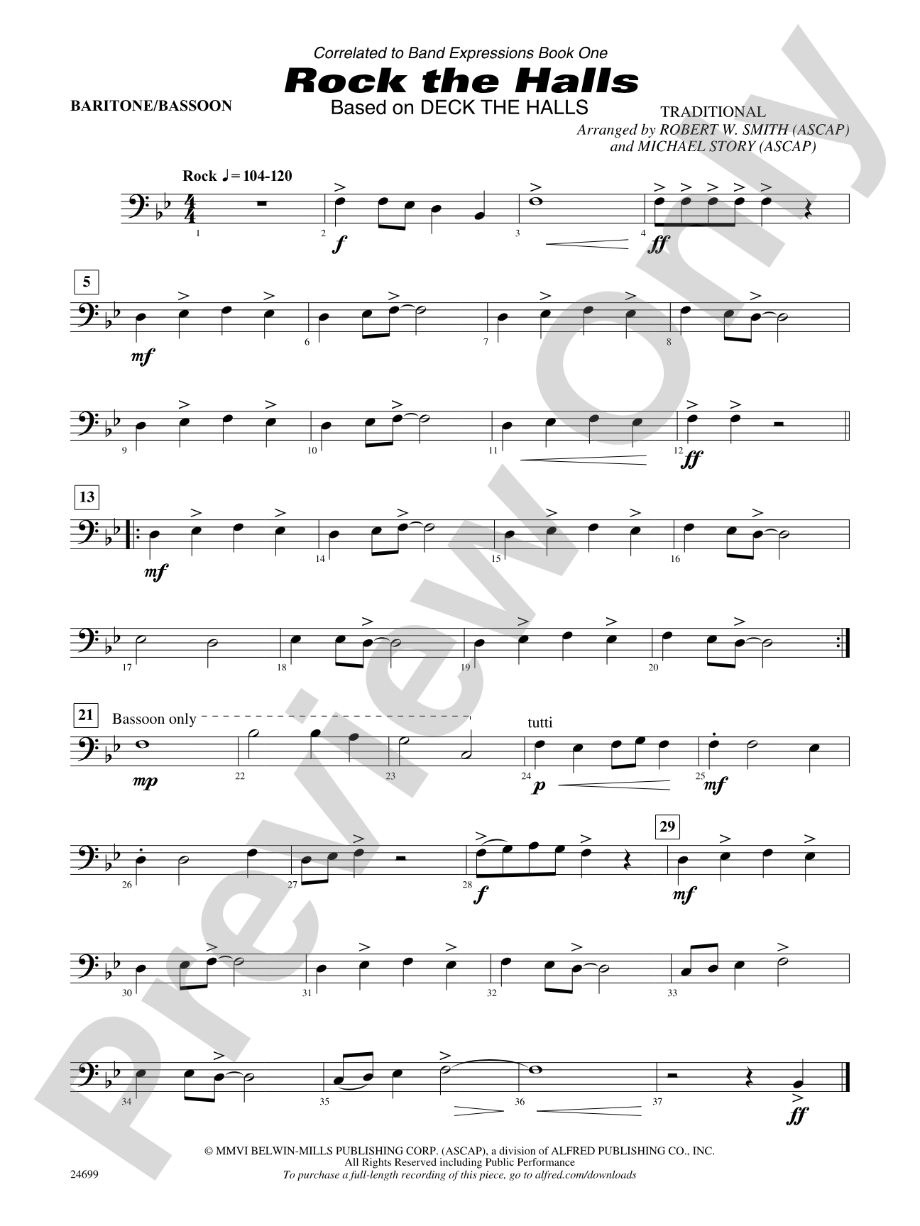Rock the Halls (Based on "Deck the Halls"): Baritone B.C.
