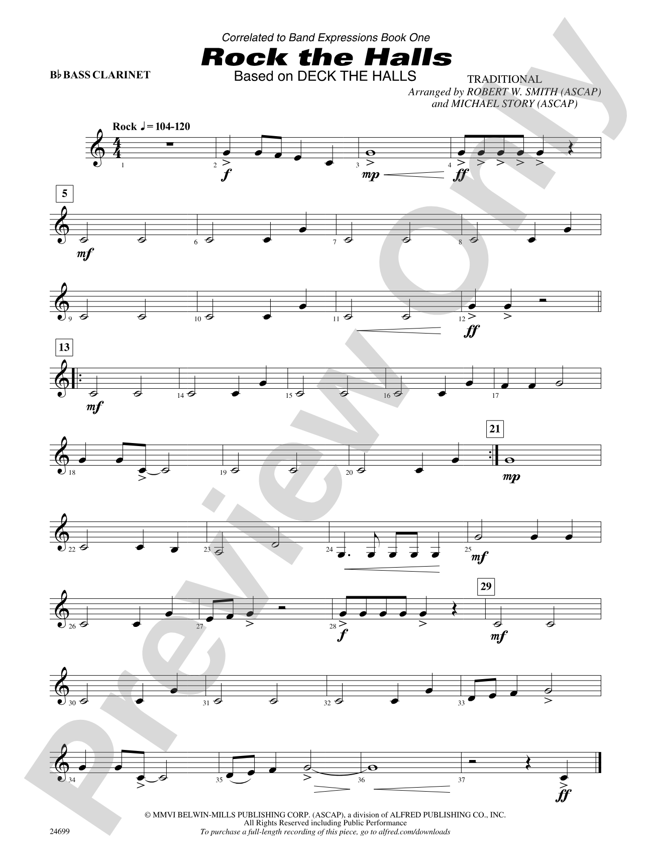 Rock the Halls (Based on "Deck the Halls"): B-flat Bass Clarinet