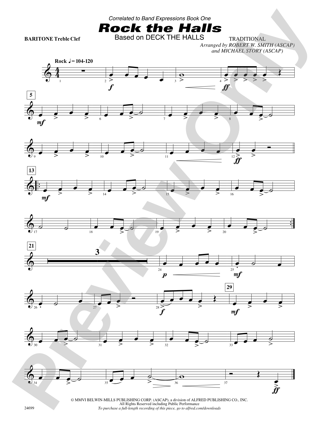Rock the Halls (Based on "Deck the Halls"): Baritone T.C.