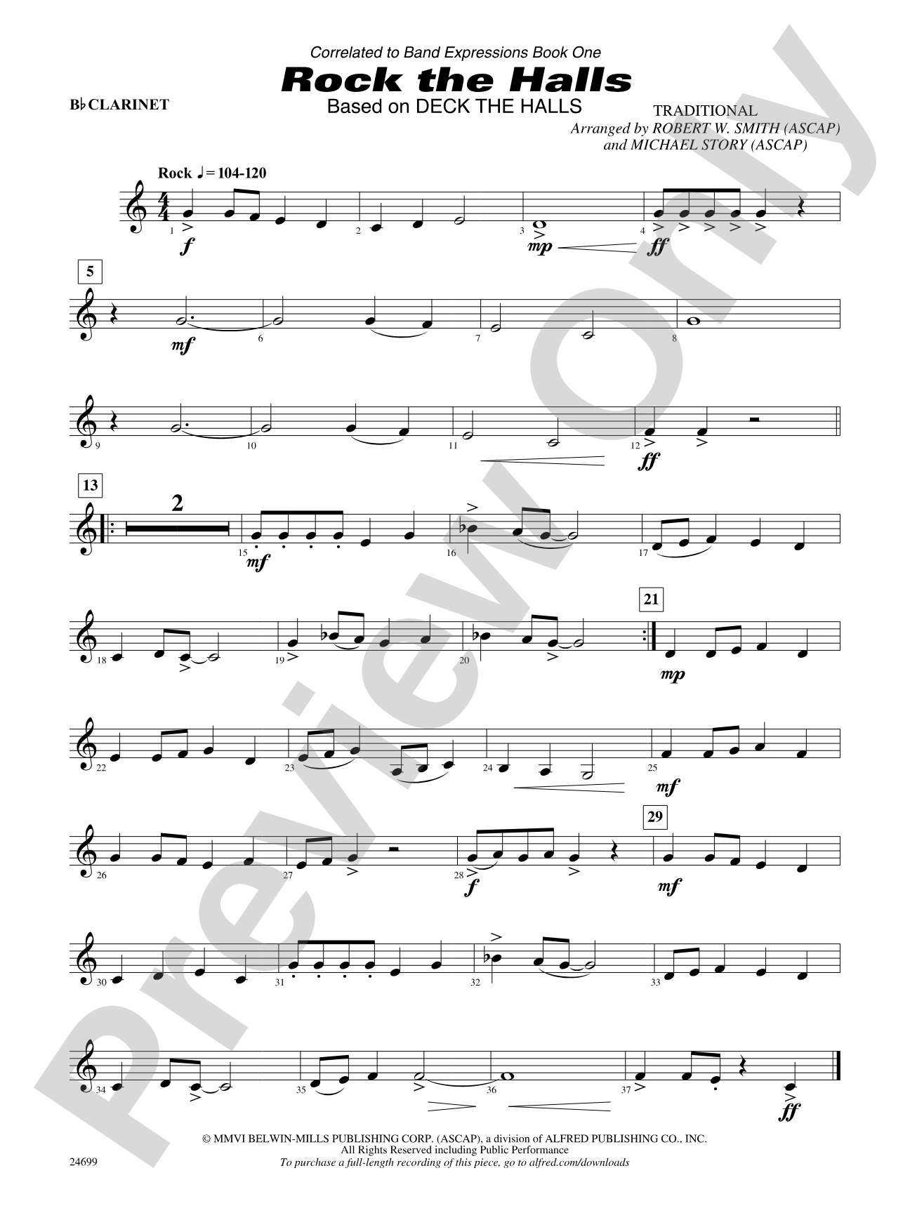 Rock the Halls (Based on "Deck the Halls"): 1st B-flat Clarinet