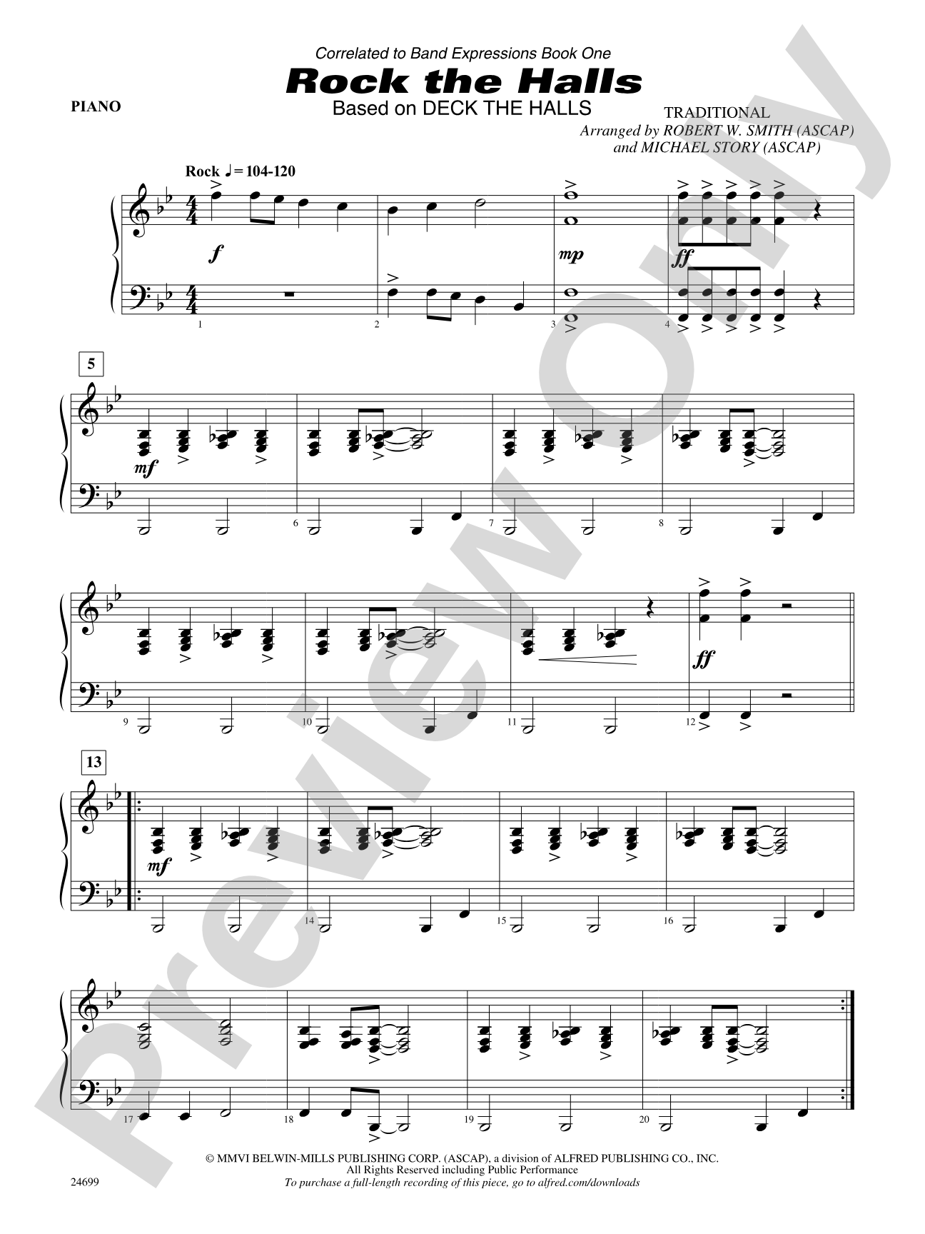 Rock the Halls (Based on "Deck the Halls"): Piano Accompaniment