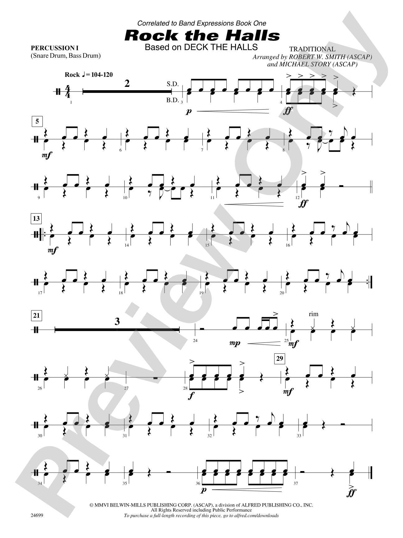 Rock the Halls (Based on "Deck the Halls"): 1st Percussion