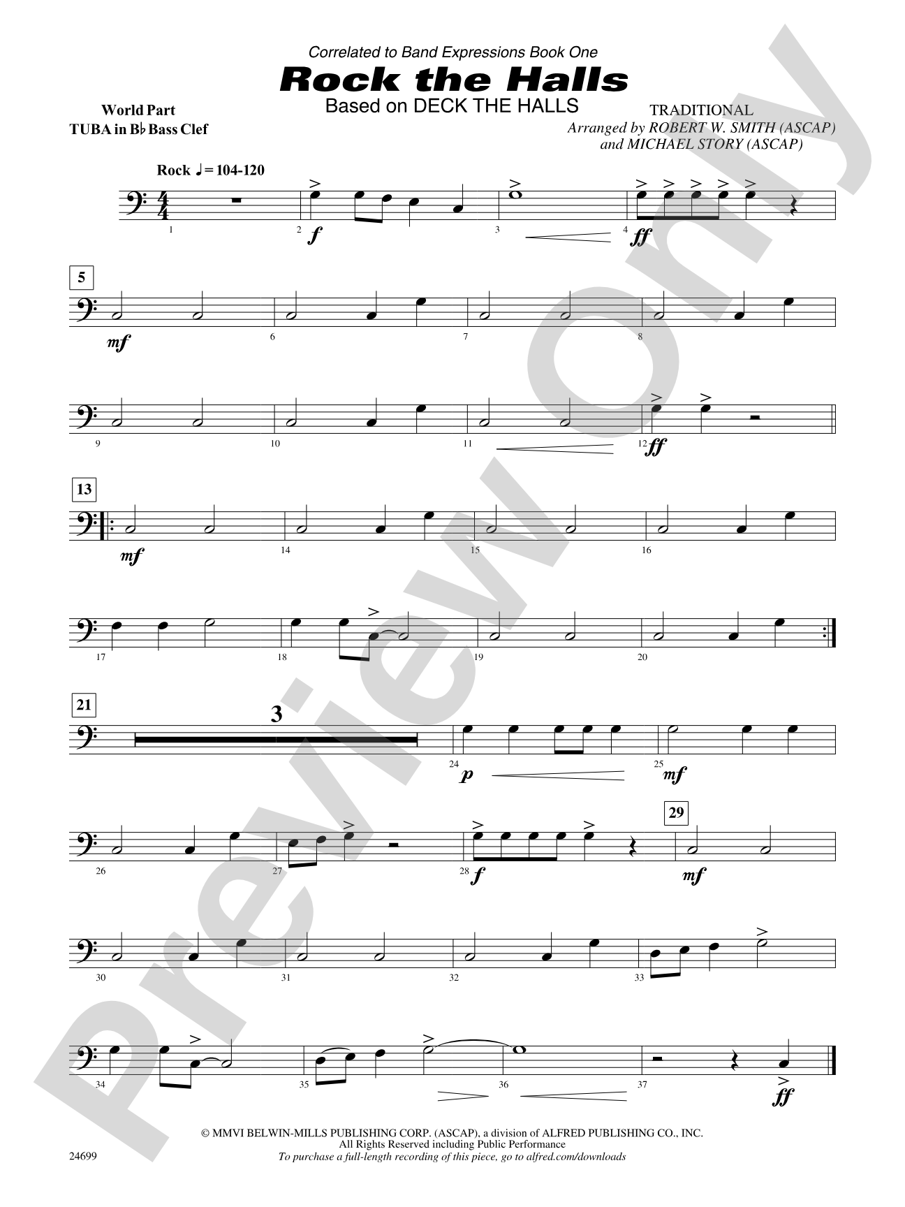 Rock the Halls (Based on "Deck the Halls"): (wp) B-flat Tuba B.C.