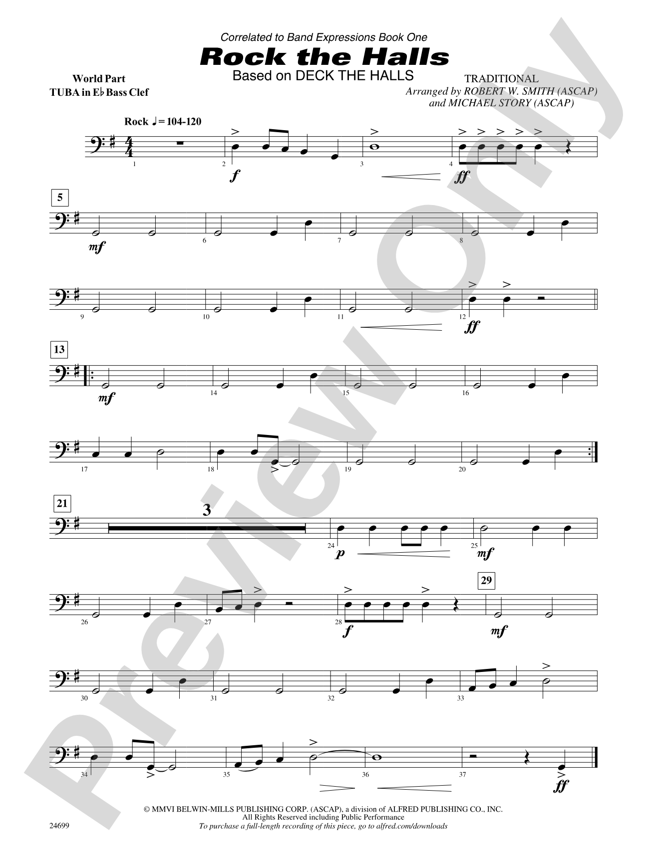 Rock the Halls (Based on "Deck the Halls"): (wp) E-flat Tuba B.C.