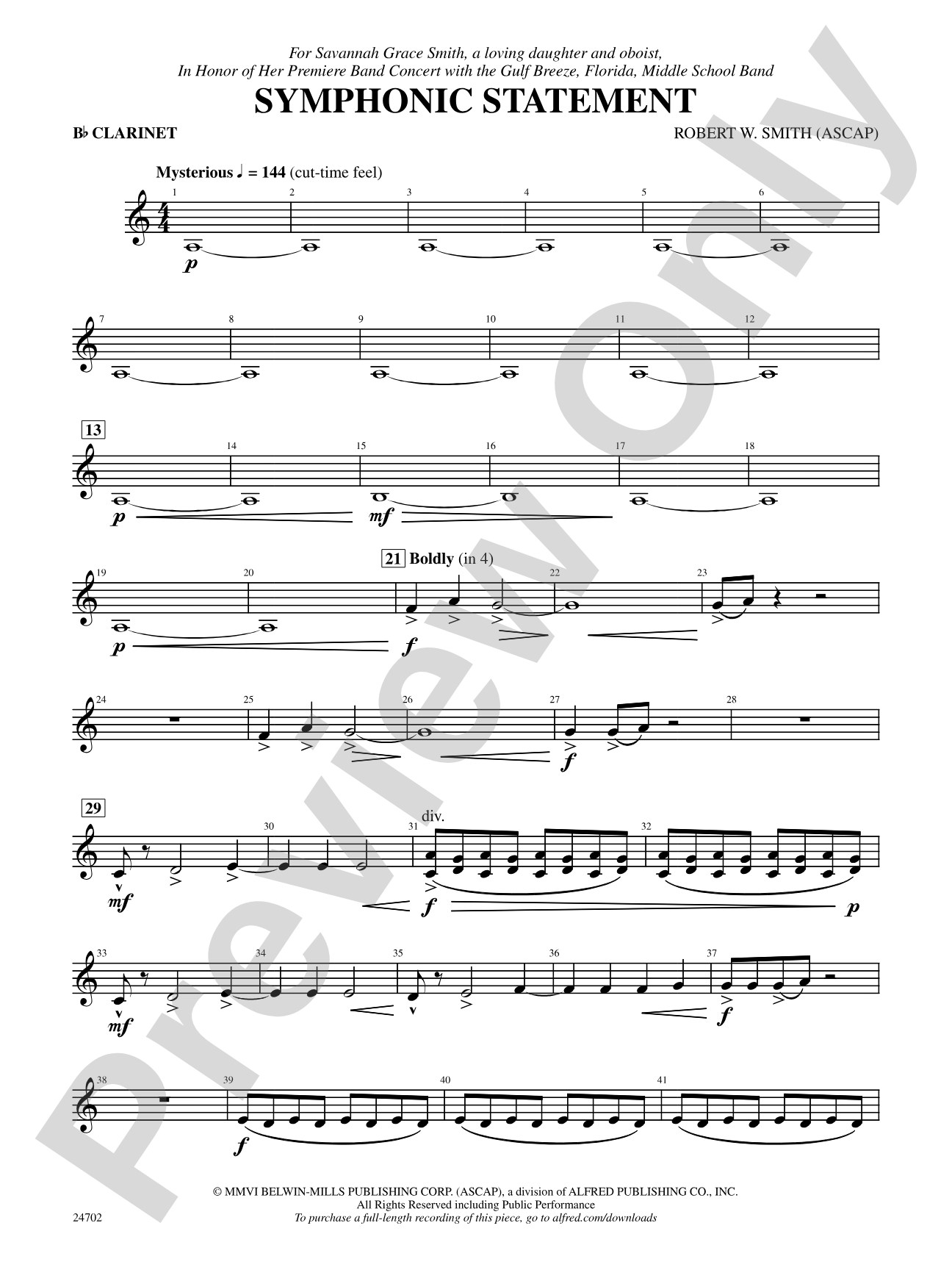 Symphonic Statement: 1st B-flat Clarinet