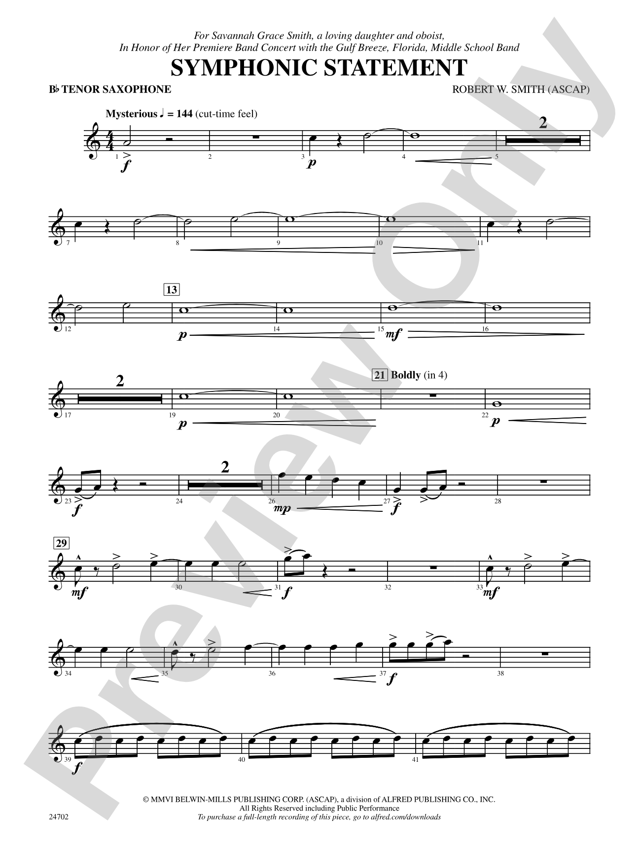 Symphonic Statement: B-flat Tenor Saxophone