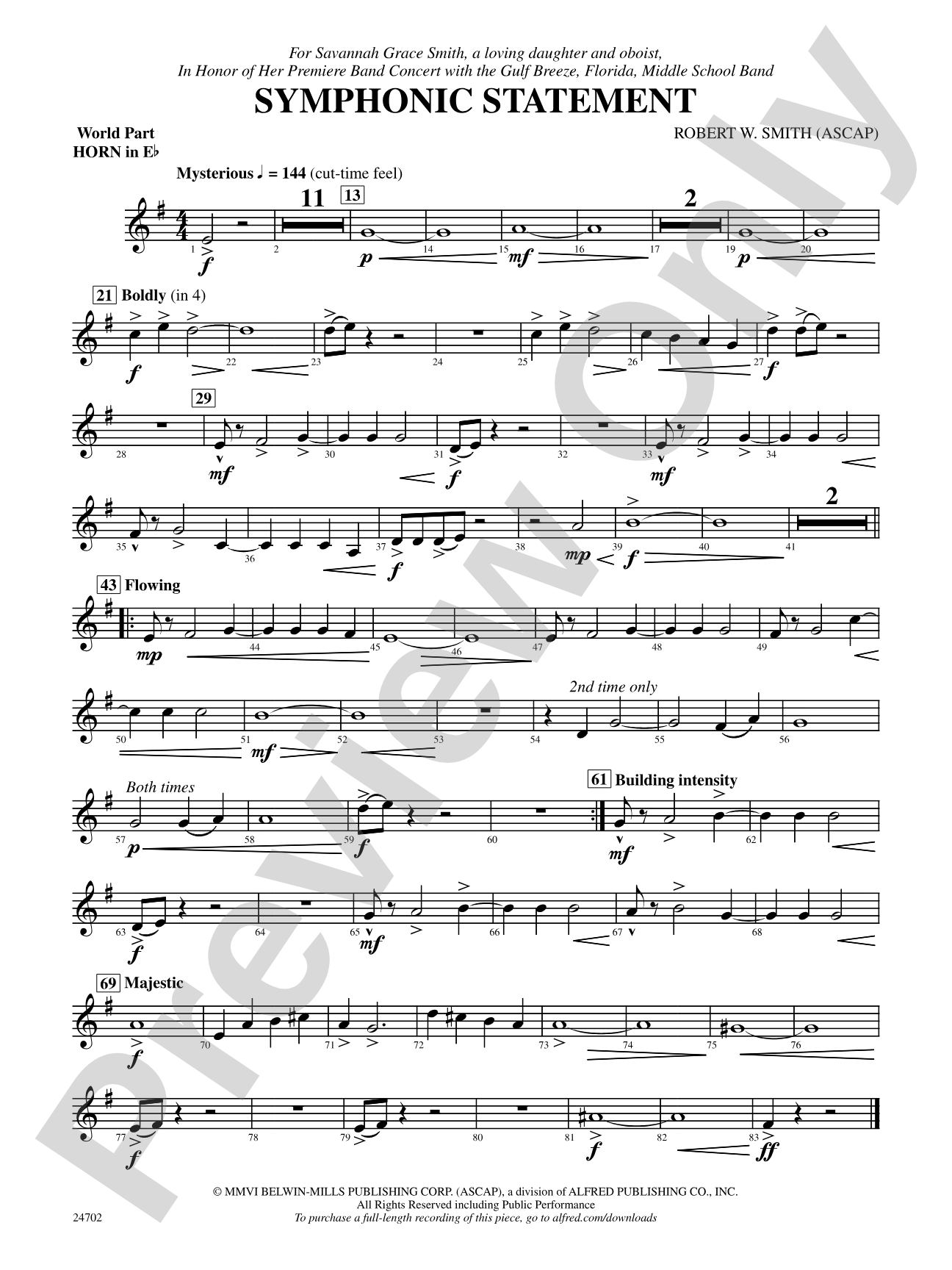 Symphonic Statement: (wp) 1st Horn in E-flat