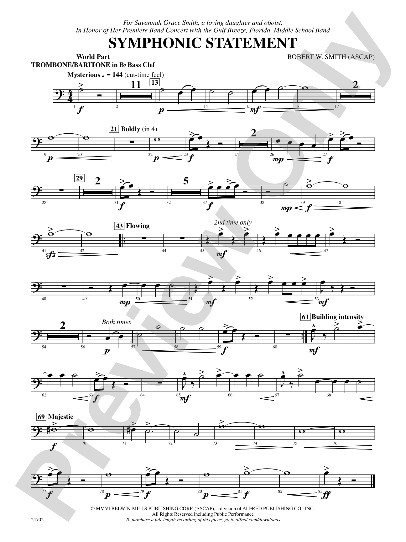 Symphonic Statement: (wp) 1st B-flat Trombone B.C.