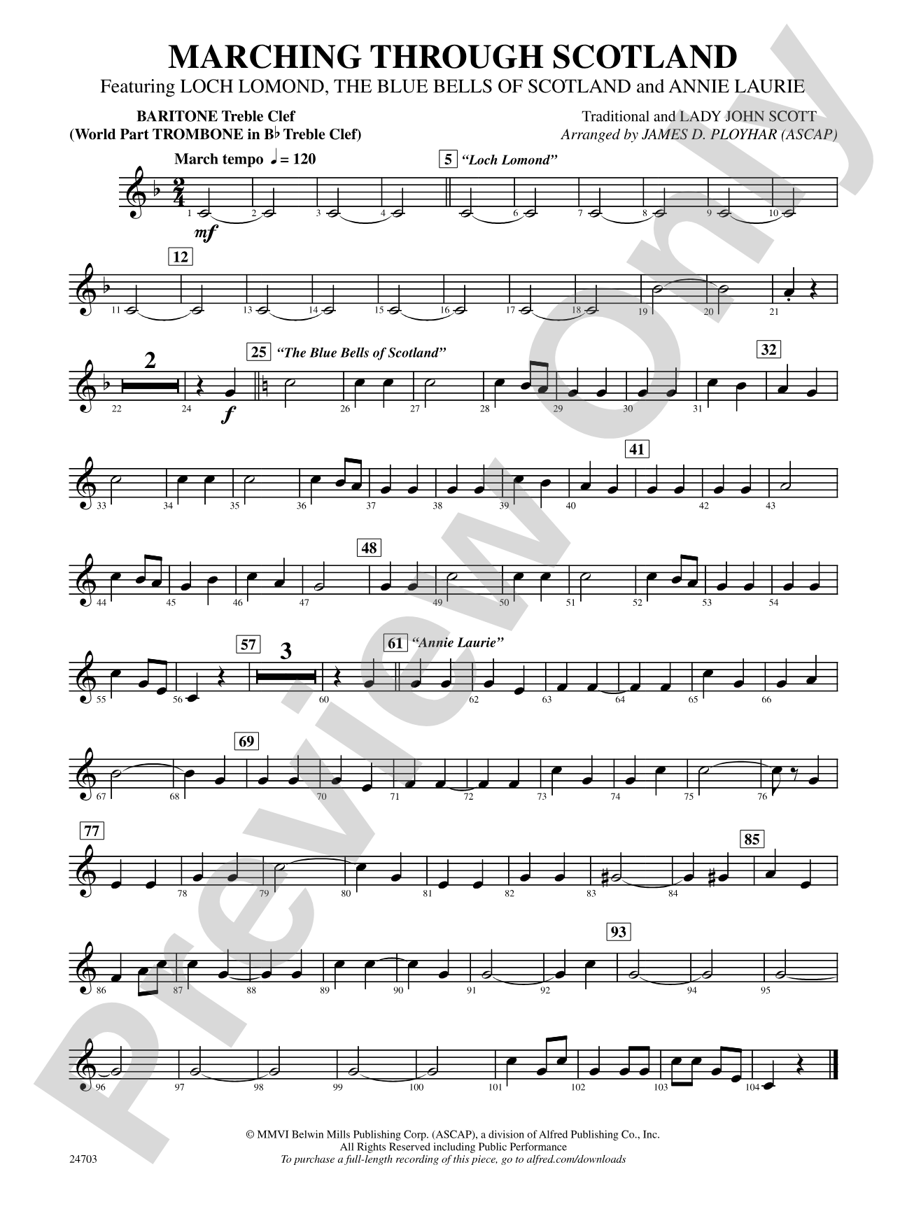 Marching Through Scotland: Baritone T.C.