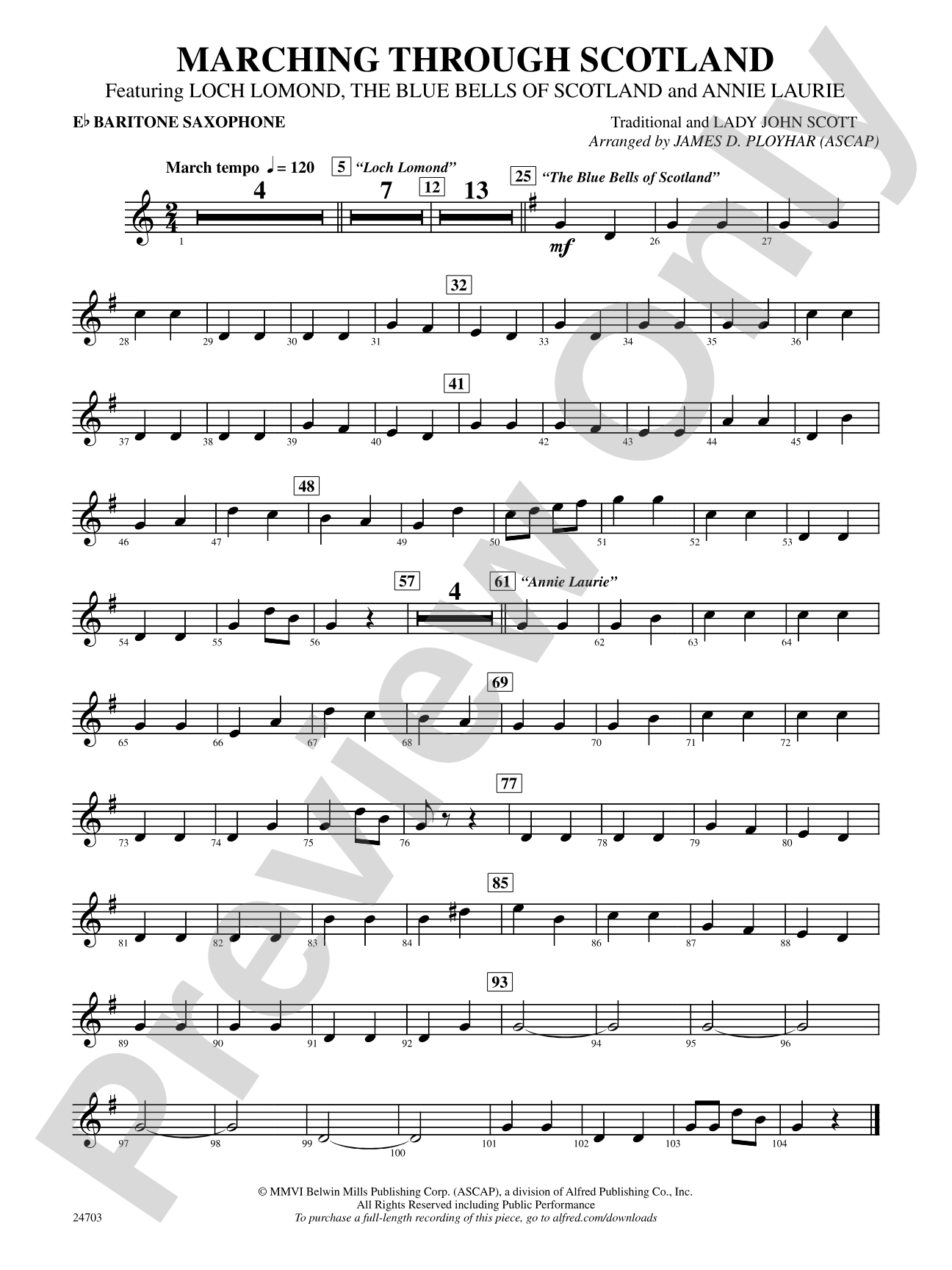 Marching Through Scotland: E-flat Baritone Saxophone