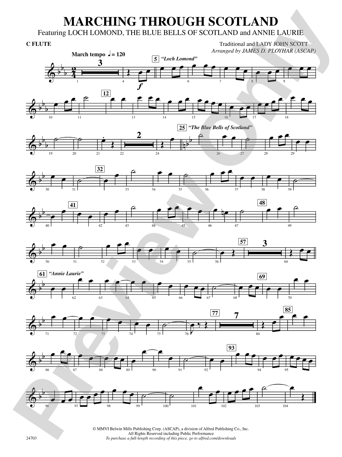 Marching Through Scotland: Flute