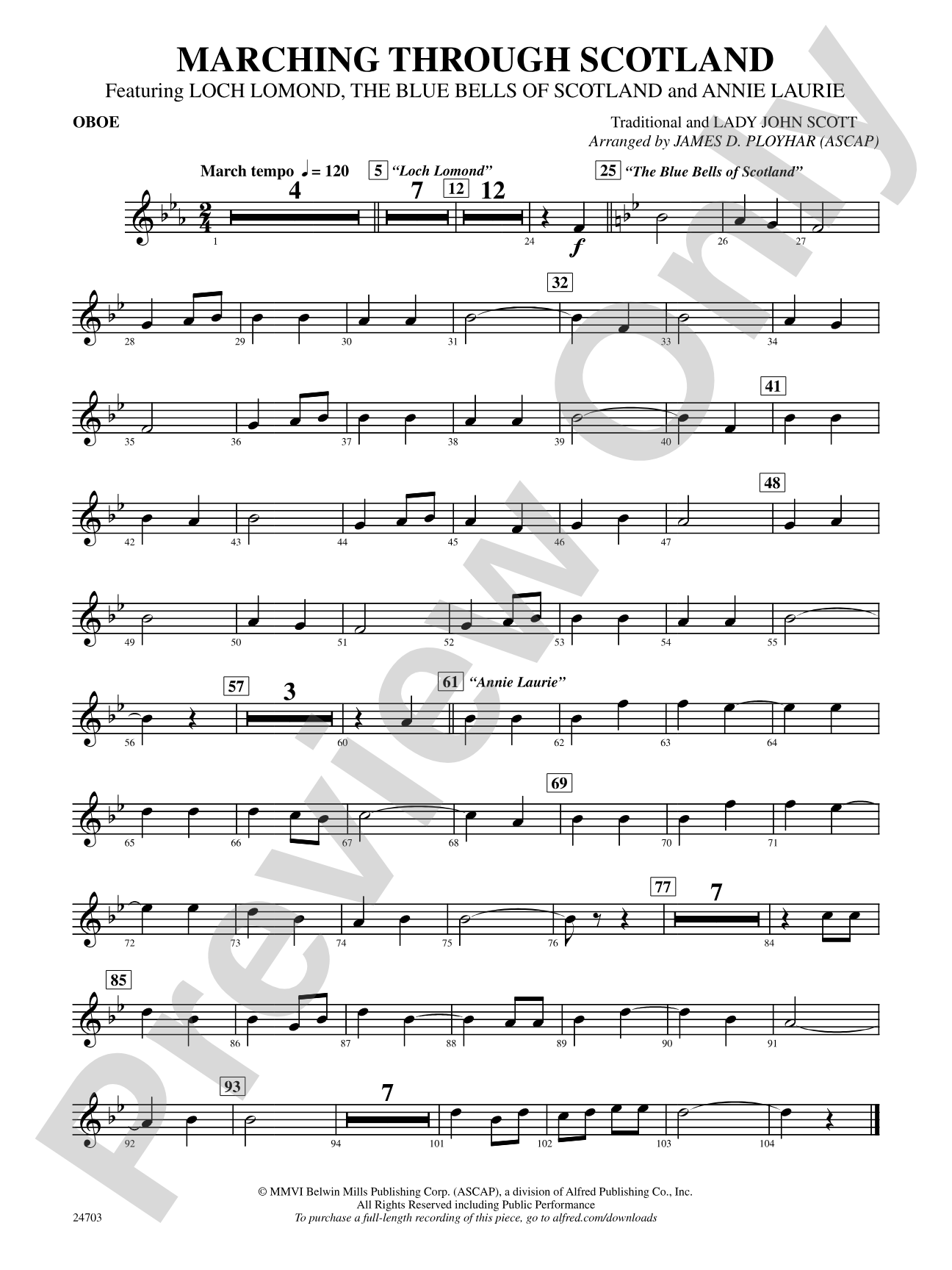 Marching Through Scotland: Oboe