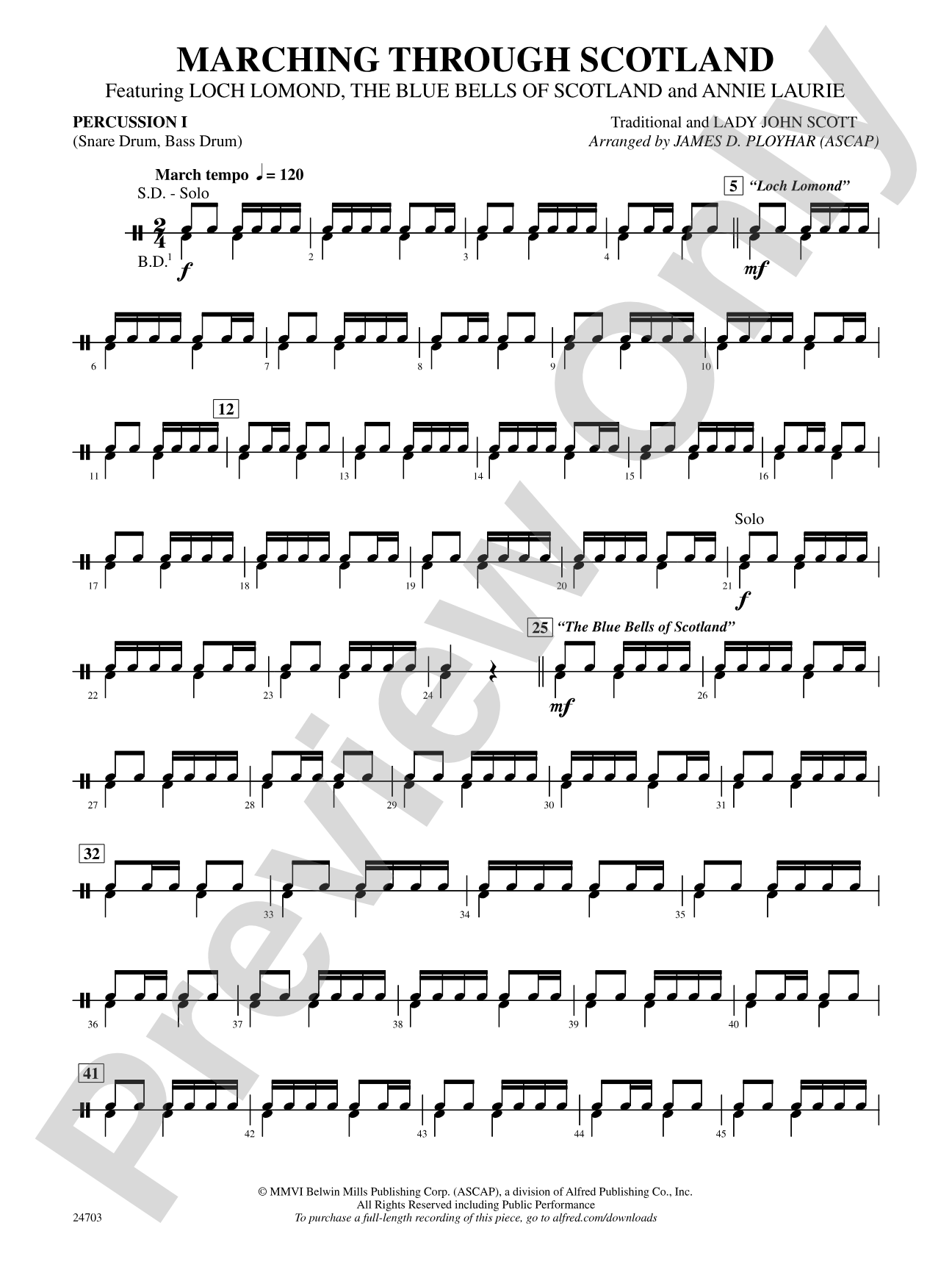 Marching Through Scotland: 1st Percussion