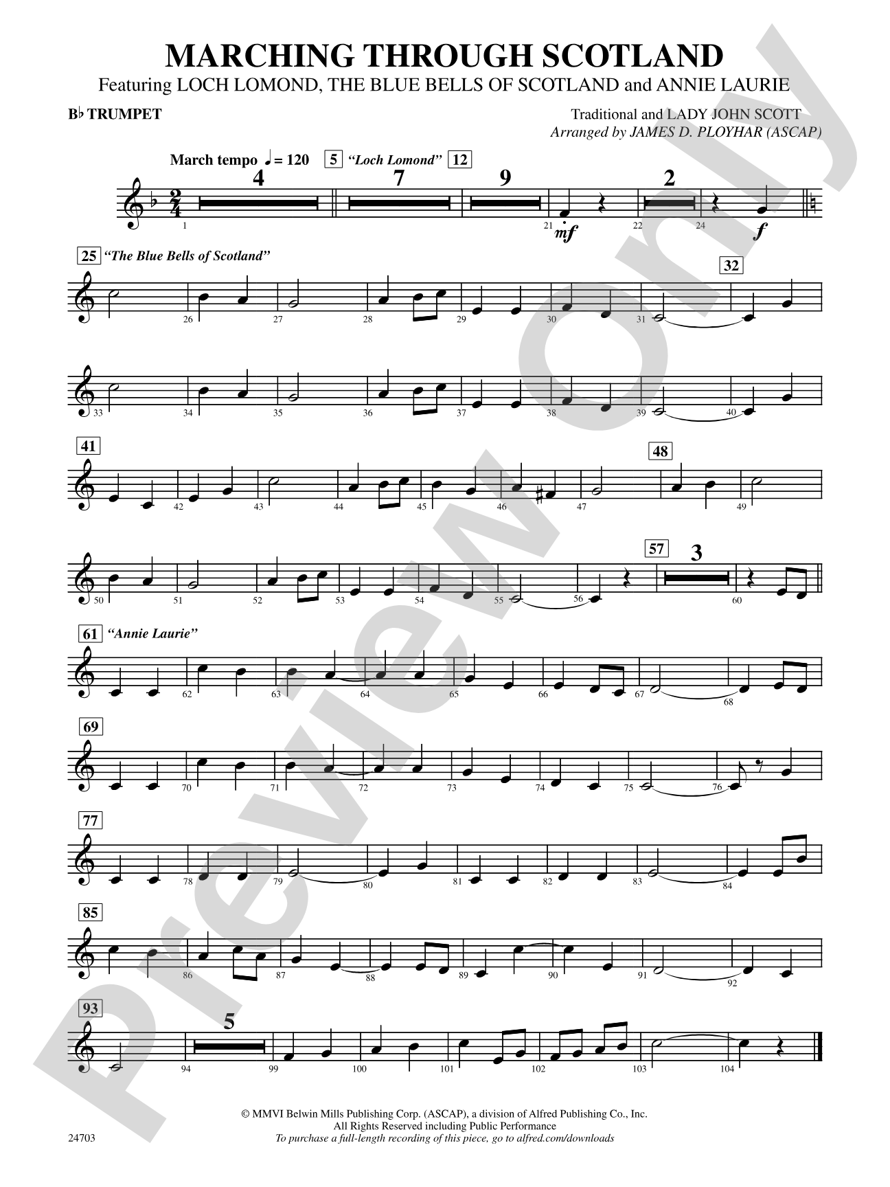 Marching Through Scotland: 1st B-flat Trumpet