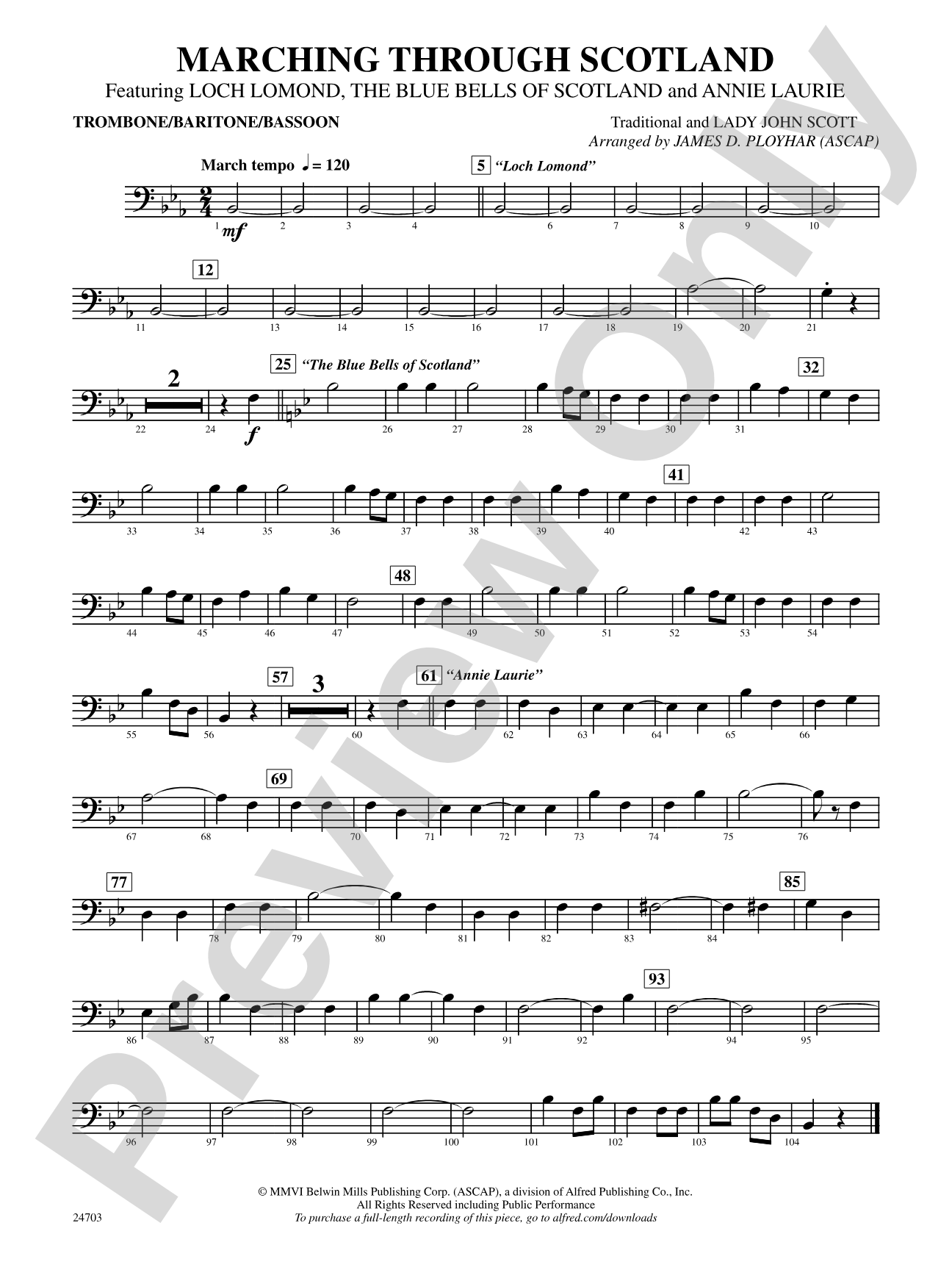 Marching Through Scotland: 1st Trombone