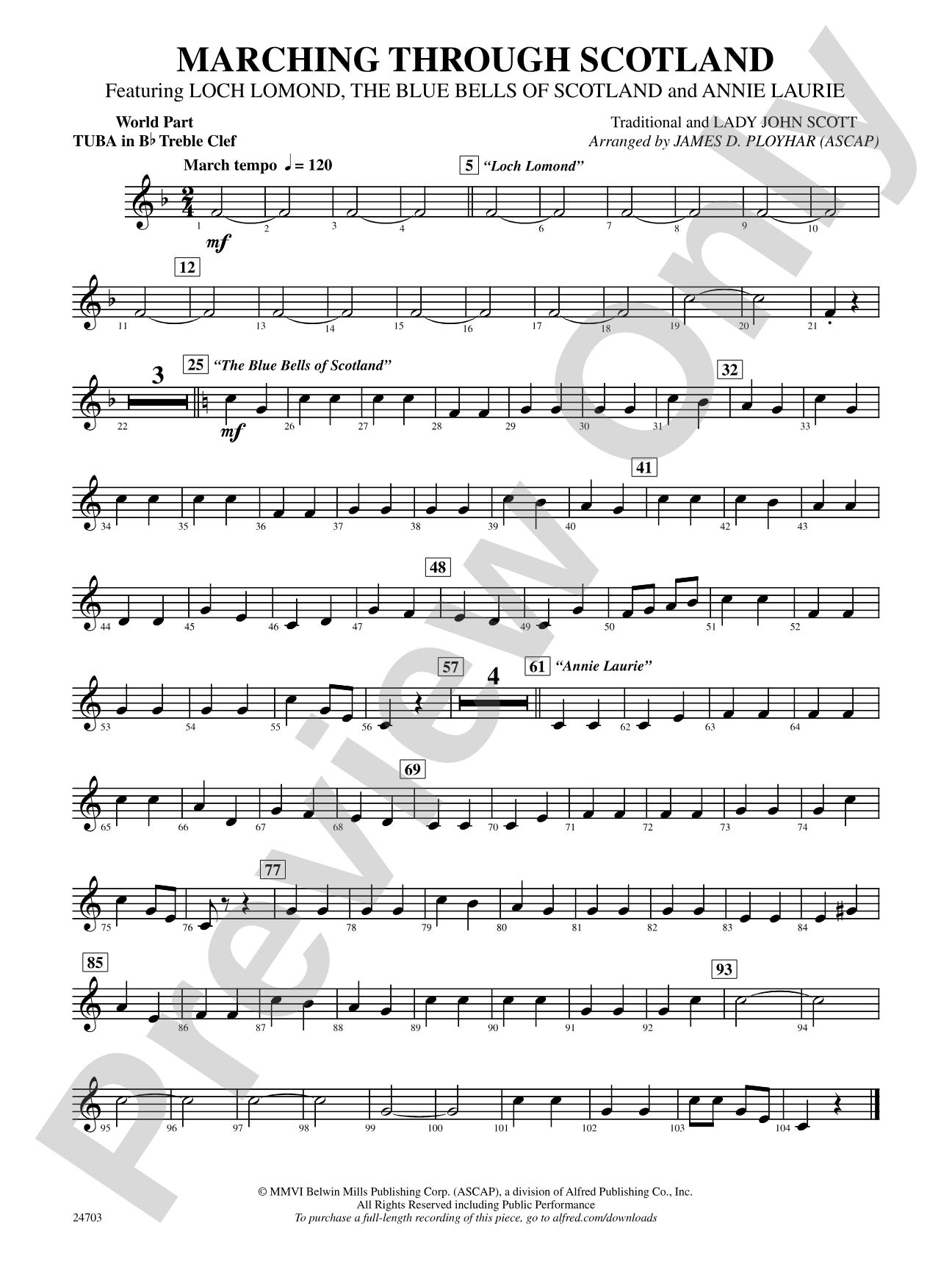 Marching Through Scotland: (wp) B-flat Tuba T.C.