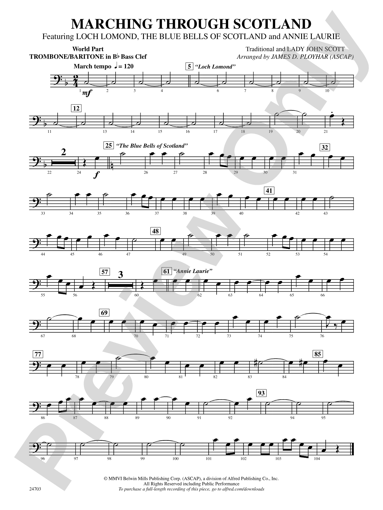 Marching Through Scotland: (wp) 1st B-flat Trombone B.C.