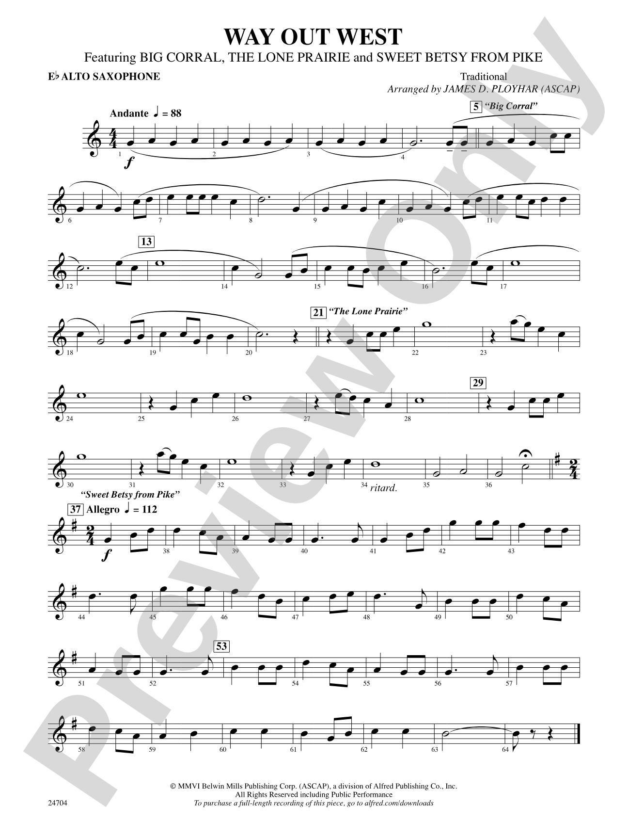 Way Out West: E-flat Alto Saxophone