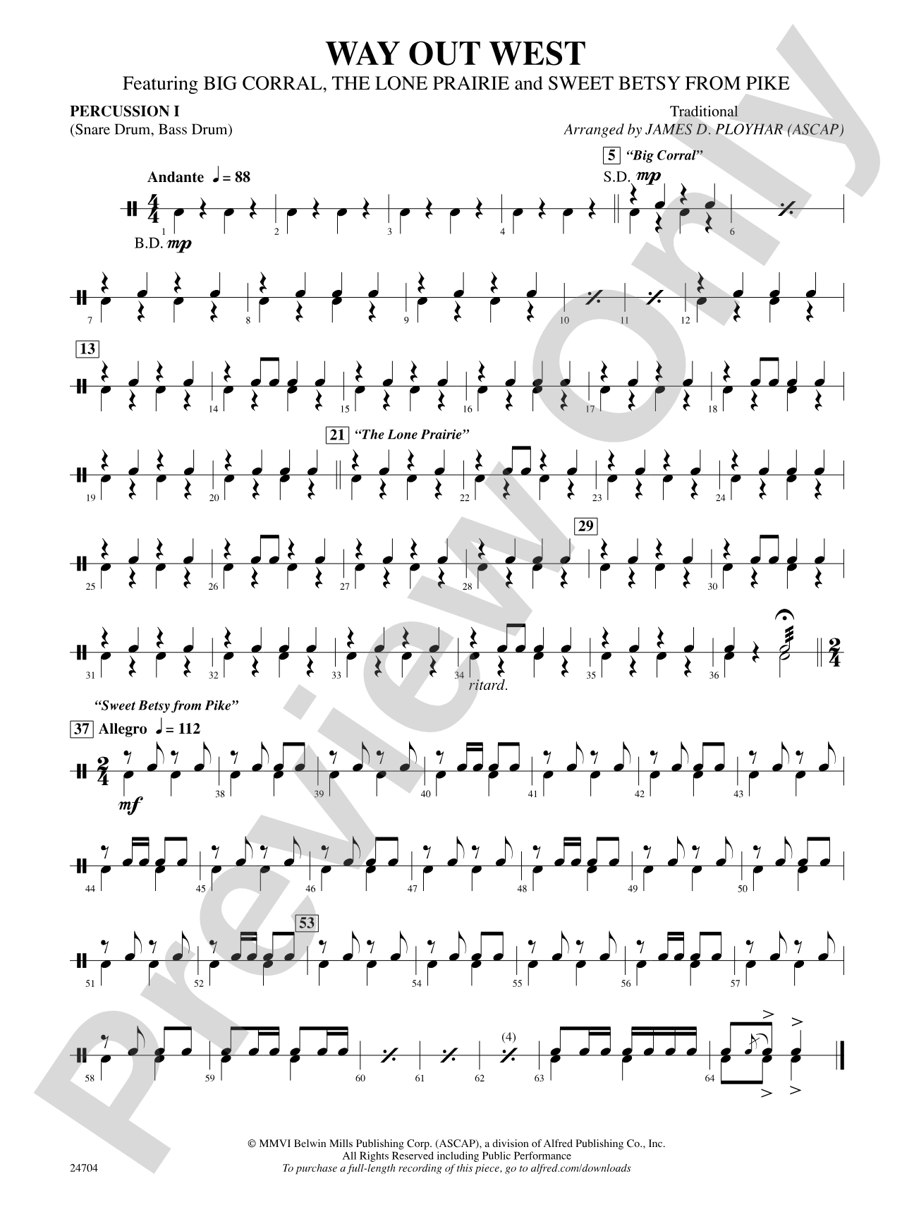 Way Out West: 1st Percussion