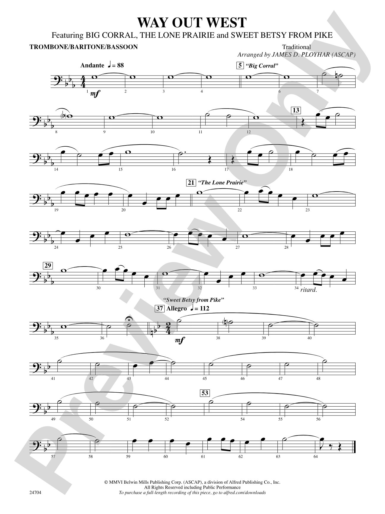 Way Out West: 1st Trombone
