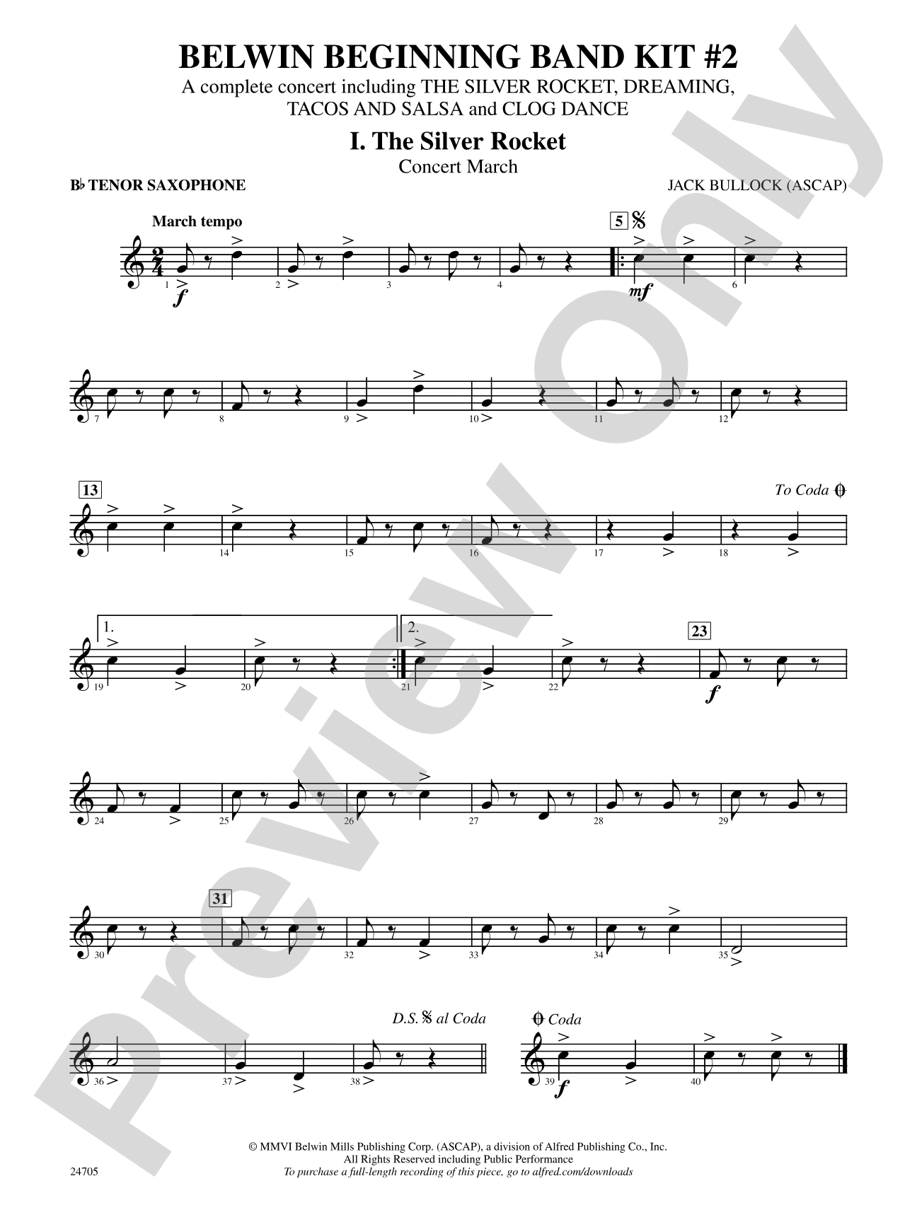 Belwin Beginning Band Kit #2: B-flat Tenor Saxophone