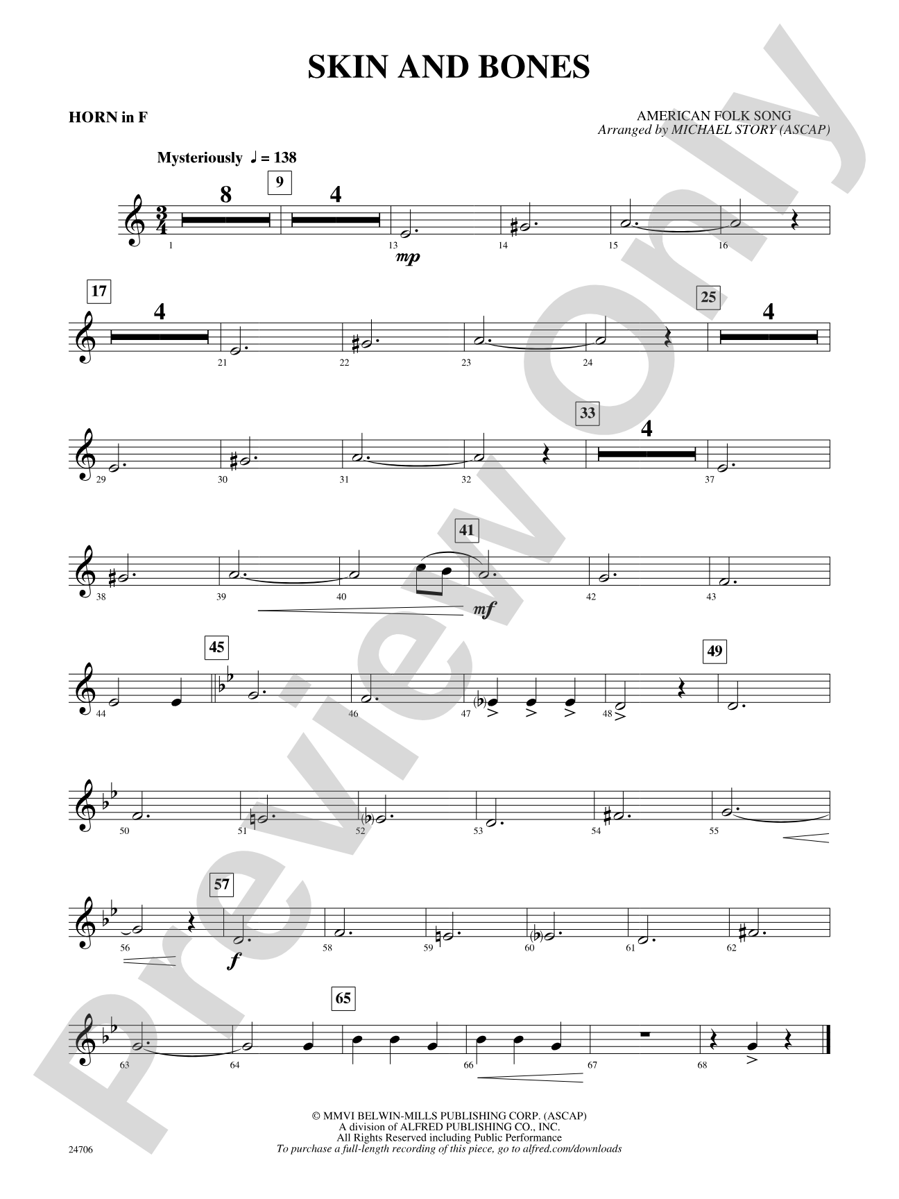 Skin and Bones: 1st F Horn